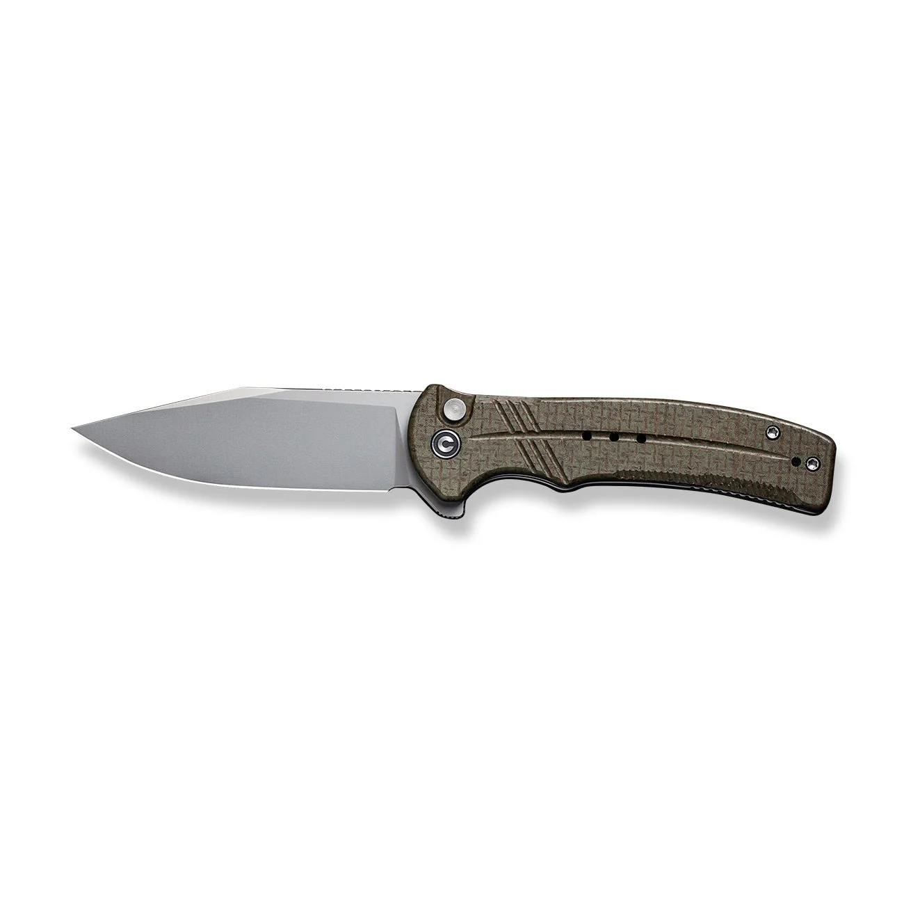 CIVIVI Cogent Flipper & Button Lock Knife Micarta Handle (3.47" 14C28N Blade) C20038D-5 - Image 4