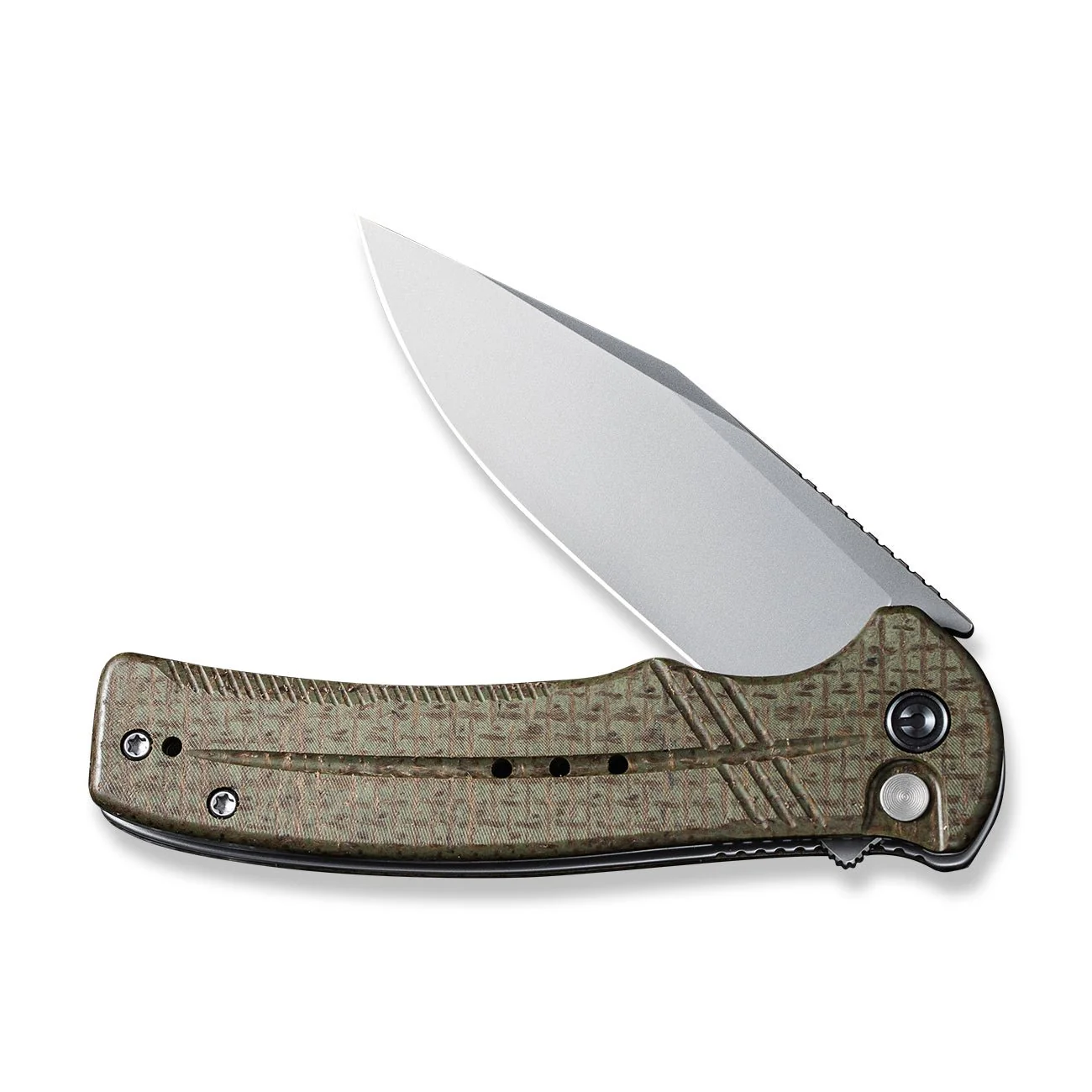 CIVIVI Cogent Flipper & Button Lock Knife Micarta Handle (3.47" 14C28N Blade) C20038D-5 - Image 5