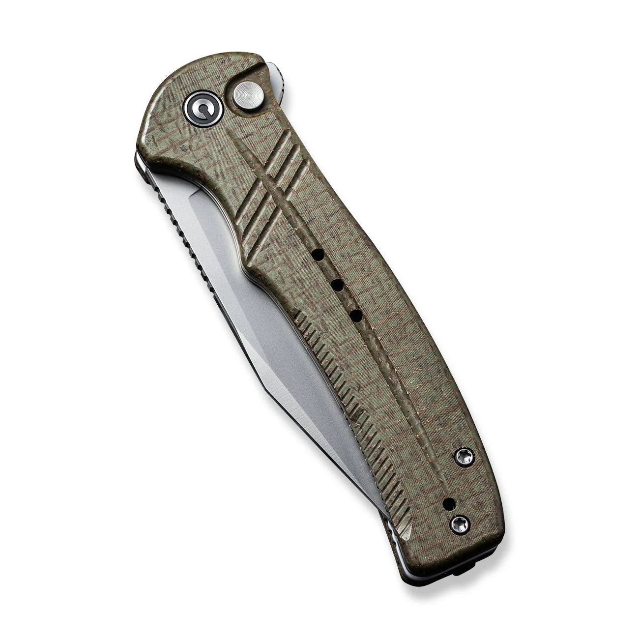 CIVIVI Cogent Flipper & Button Lock Knife Micarta Handle (3.47" 14C28N Blade) C20038D-5 - Image 6