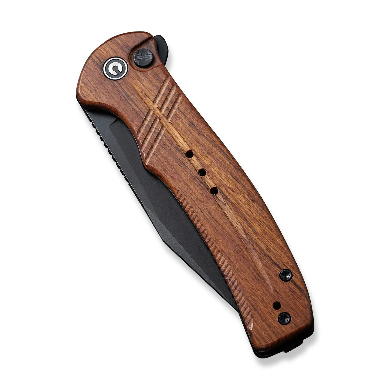 CIVIVI Cogent Flipper & Button Lock Knife Wood Handle (3.47" 14C28N Blade) C20038D-8 - Image 10