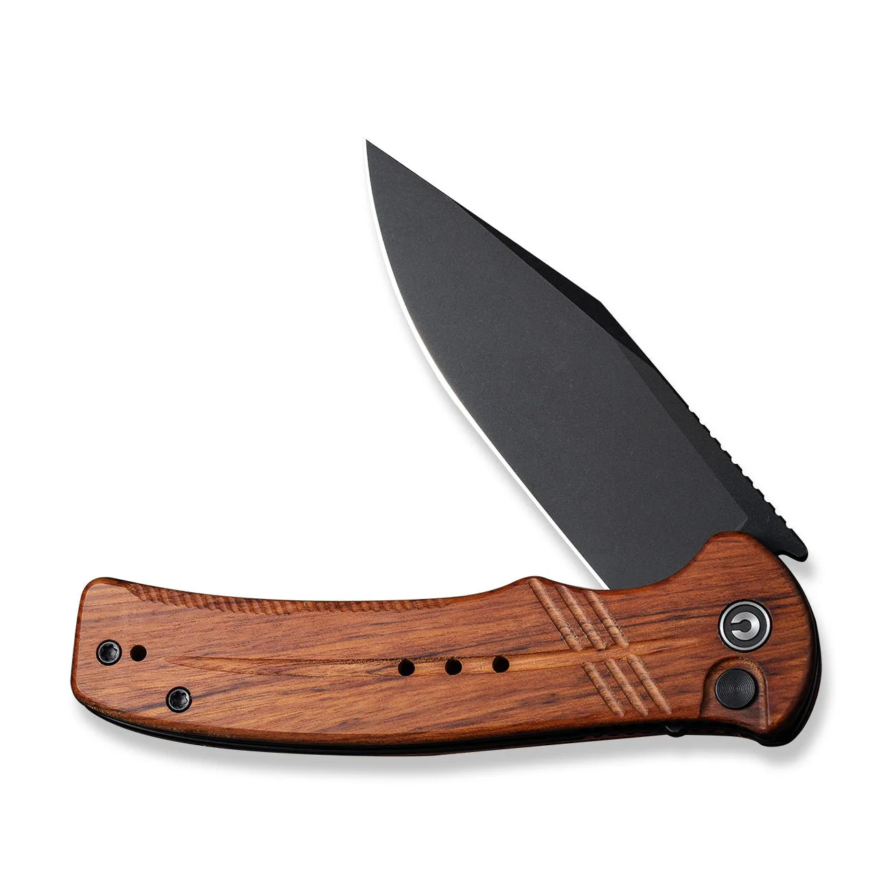 CIVIVI Cogent Flipper & Button Lock Knife Wood Handle (3.47" 14C28N Blade) C20038D-8 - Image 9