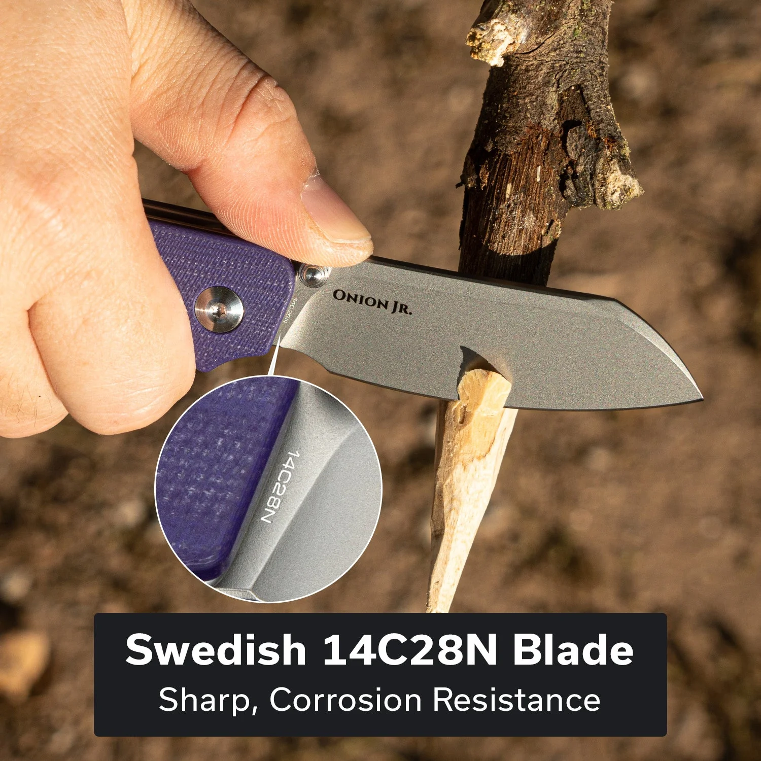 CIVIVI Crabby Thumb Stud Knife G10 Handle (2.7" 14C28N Blade) C24055-2 - Image 2