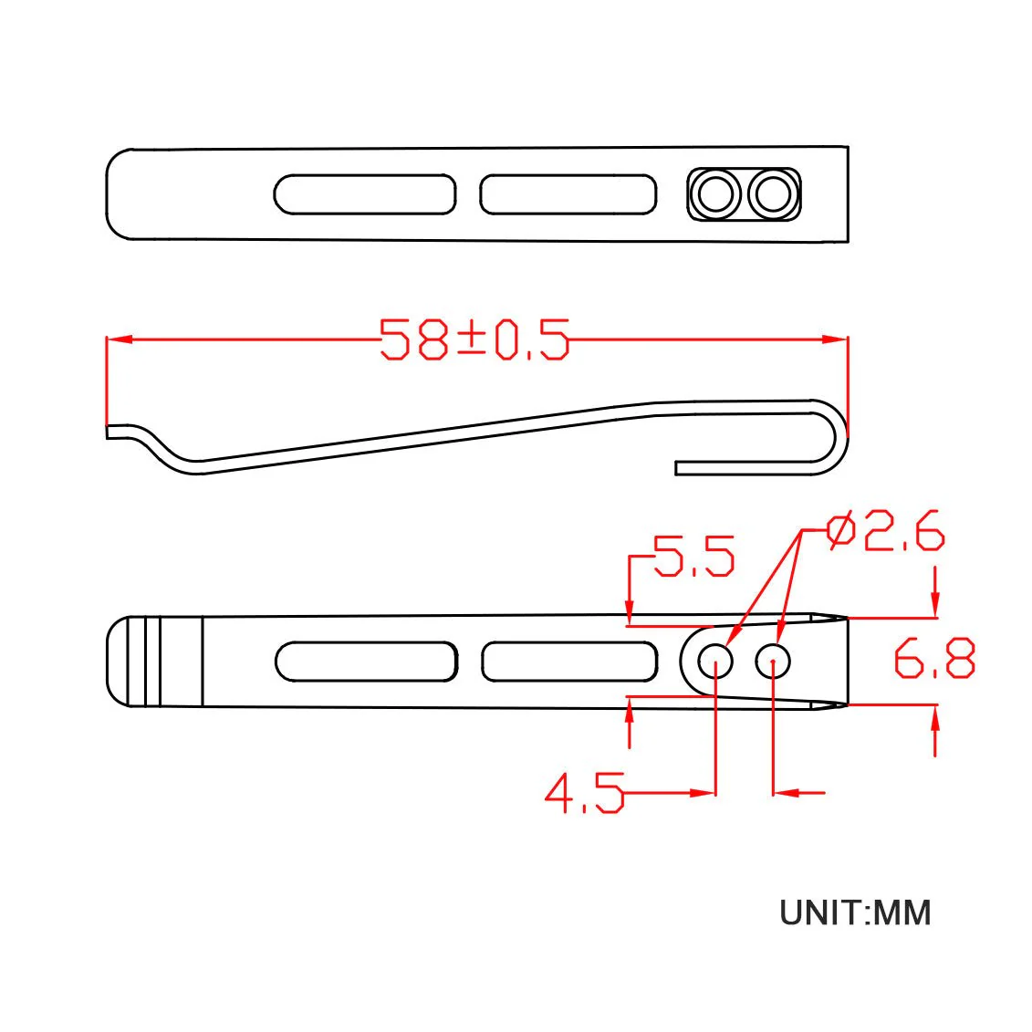 CIVIVI Deep Carry Pocket Clip for EDC Knife with Recessed Screw Hole, NOT Screws Included CA-06B - Image 4