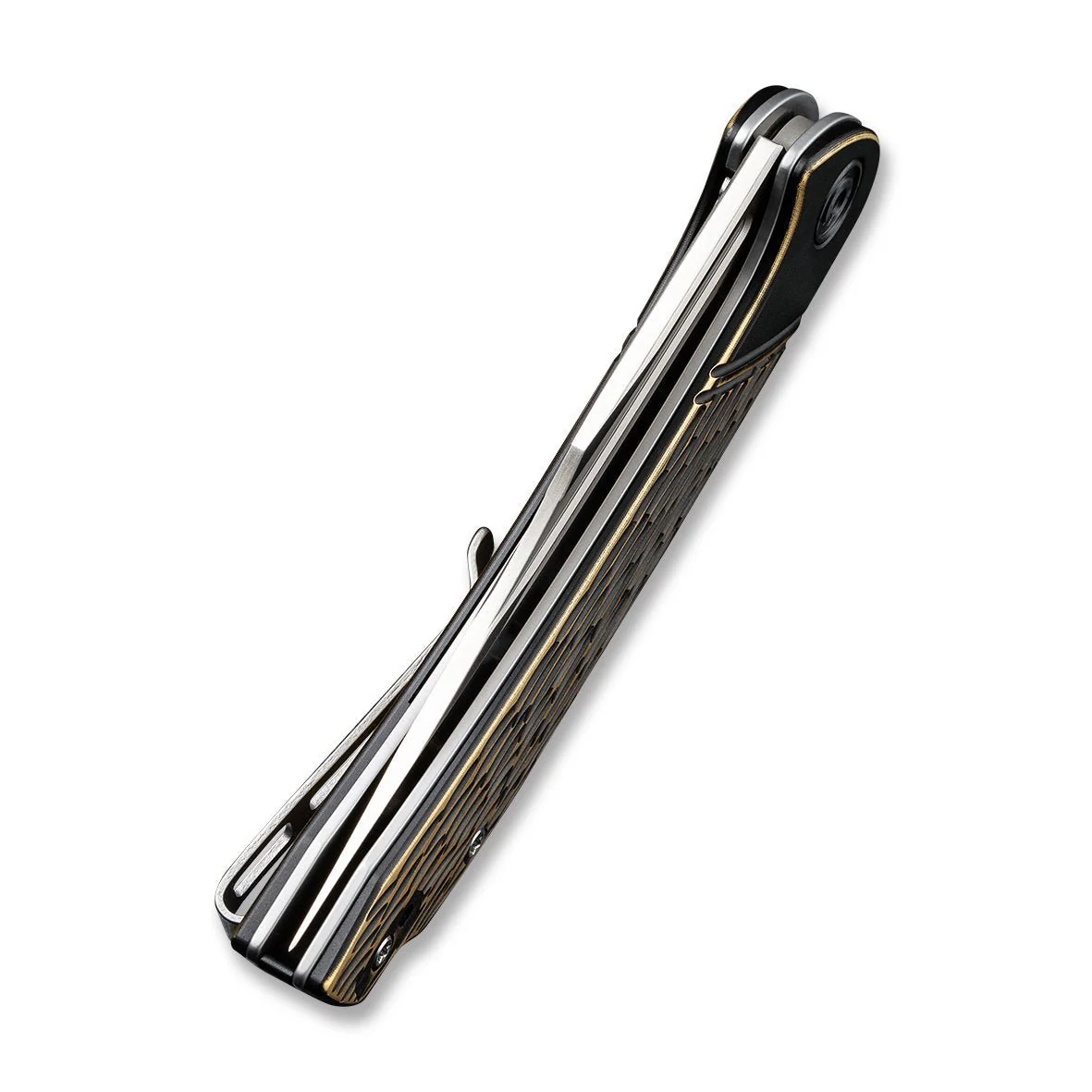 CIVIVI Dogma Flipper & Thumb Hole Knife Brass Handle (3.46" D2 Blade) C2014A - Image 8