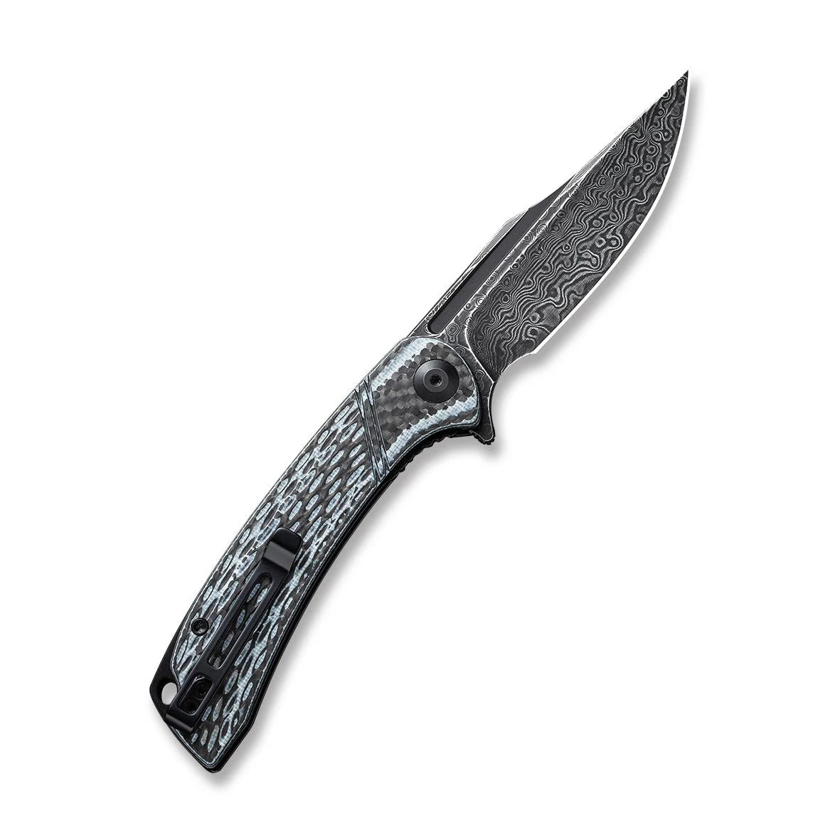 CIVIVI Dogma Flipper & Thumb Hole Knife G10 & Carbon Fiber Handle (3.46" Damascus Blade) C2014DS-1 - Image 2