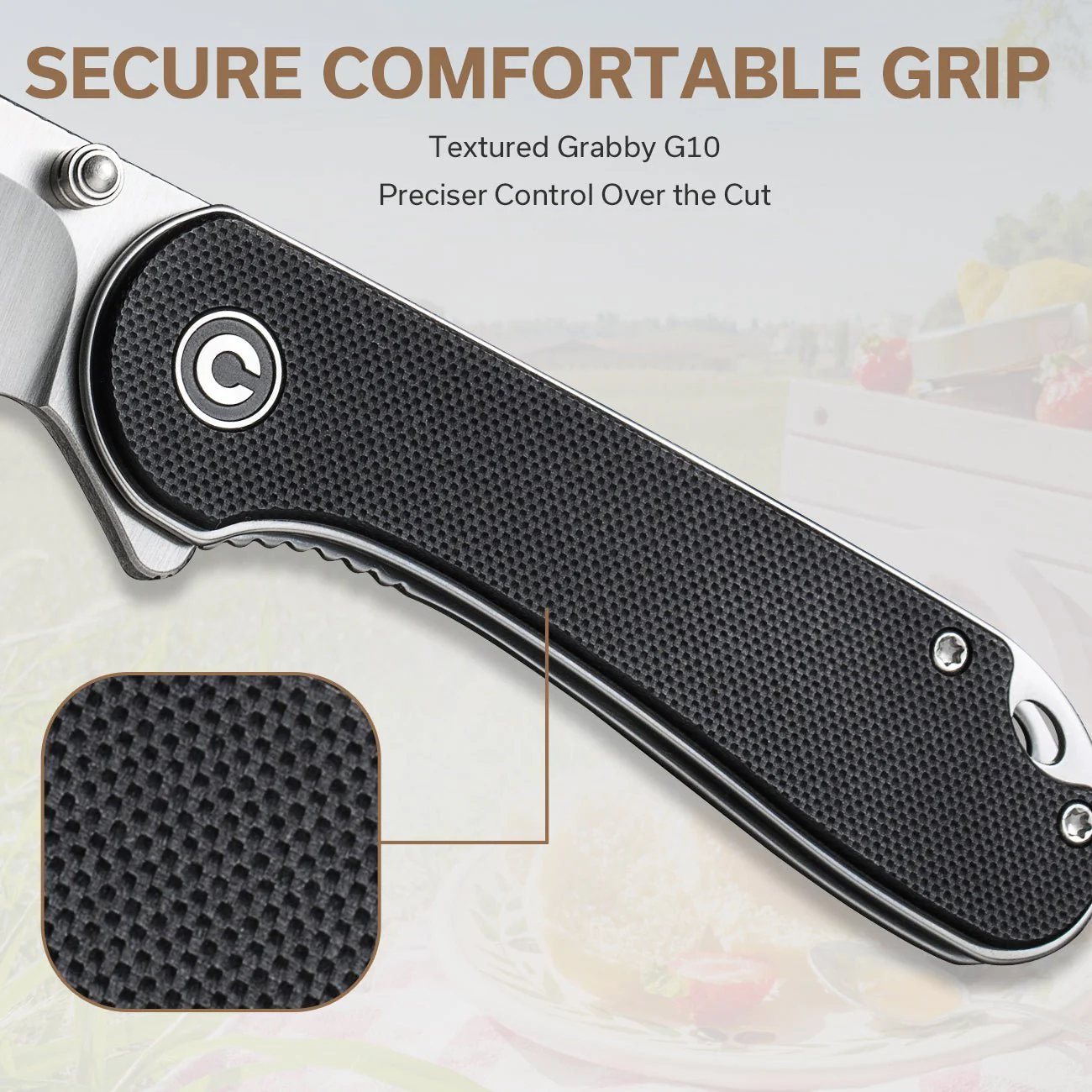 CIVIVI Elementum Flipper & Thumb Stud Knife G10 Handle (2.97" Nitro-V Blade) C18062AF-1 - Image 3
