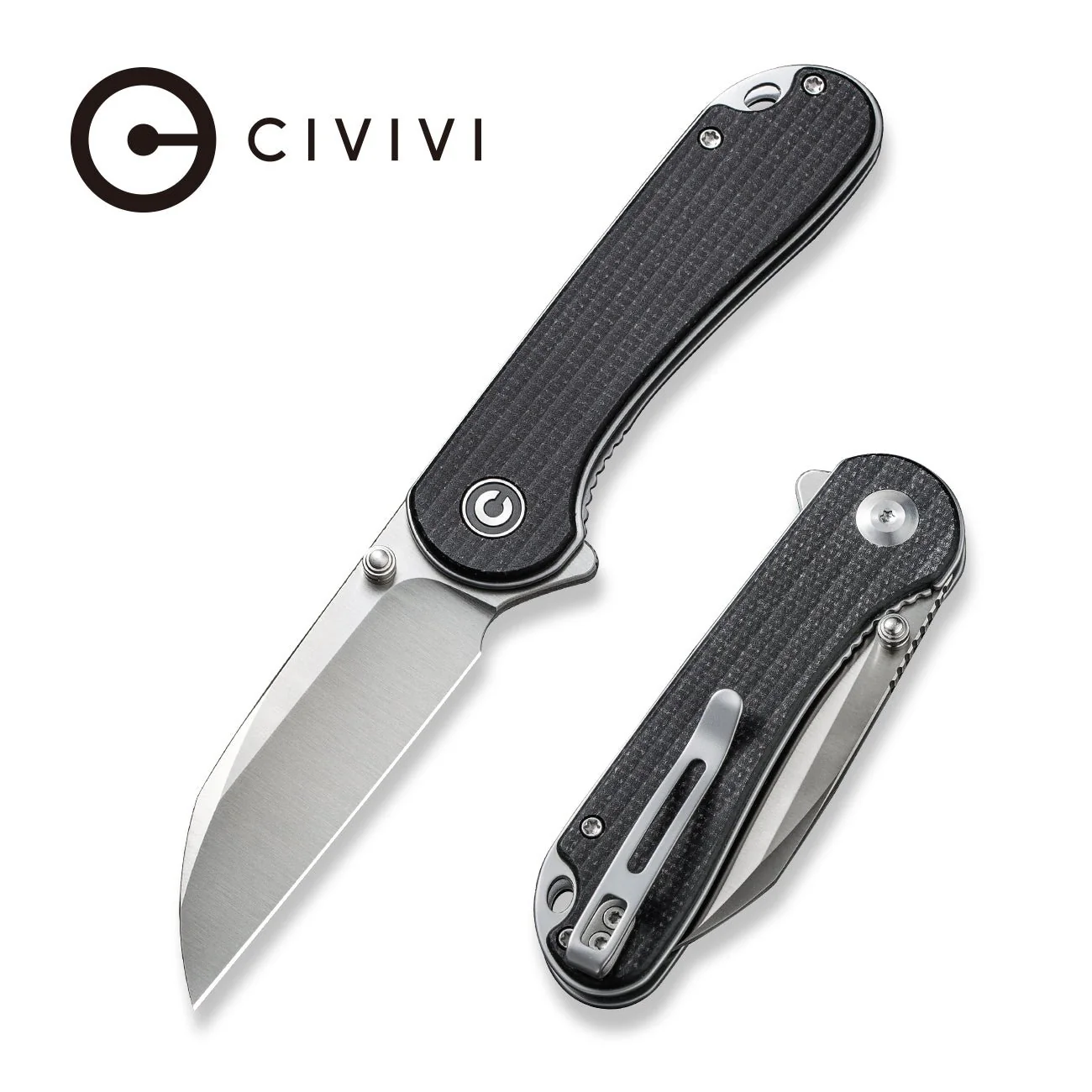 CIVIVI Elementum Flipper & Thumb Stud Knife Micarta Handle (2.97" Nitro-V Blade) C18062AF-3