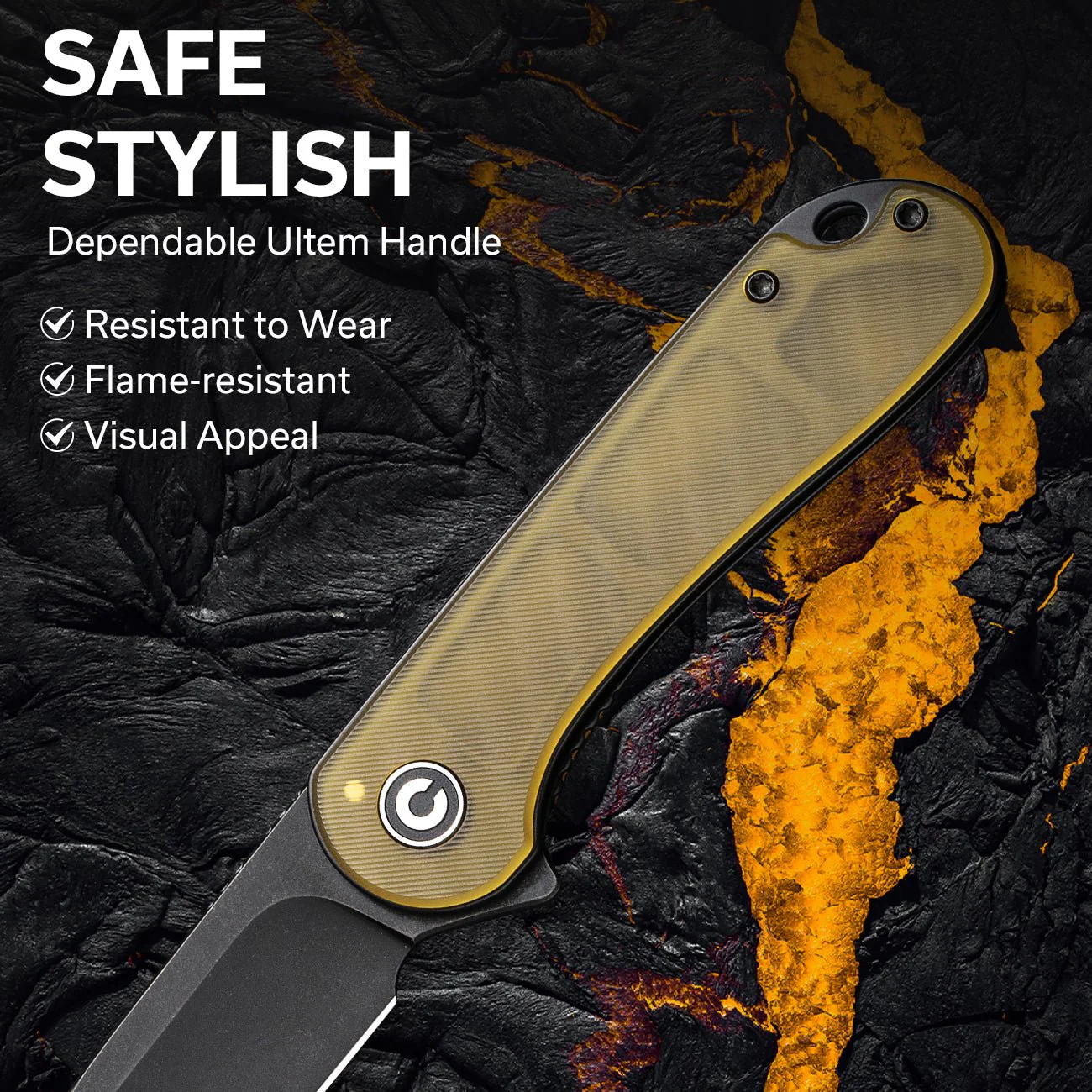 CIVIVI Elementum Flipper Knife Ultem Handle (2.96" D2 Blade) C907A-5 - Image 4