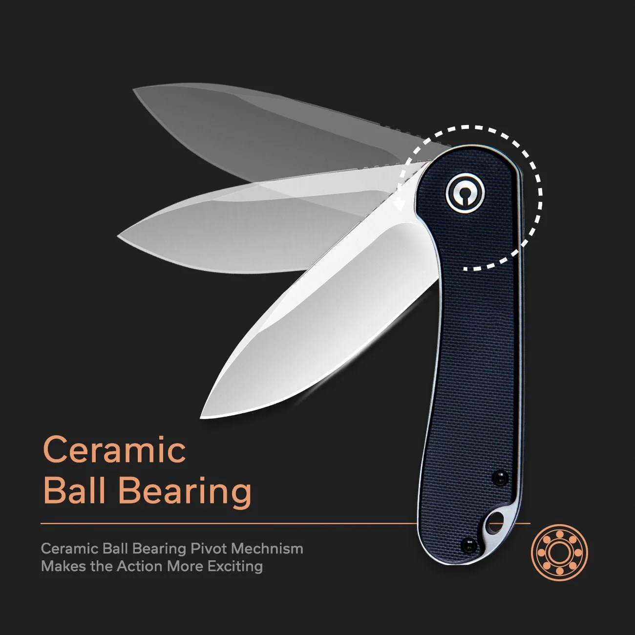 CIVIVI Elementum Flipper Knife G10 Handle (2.96" D2 Blade) C907A - Image 5