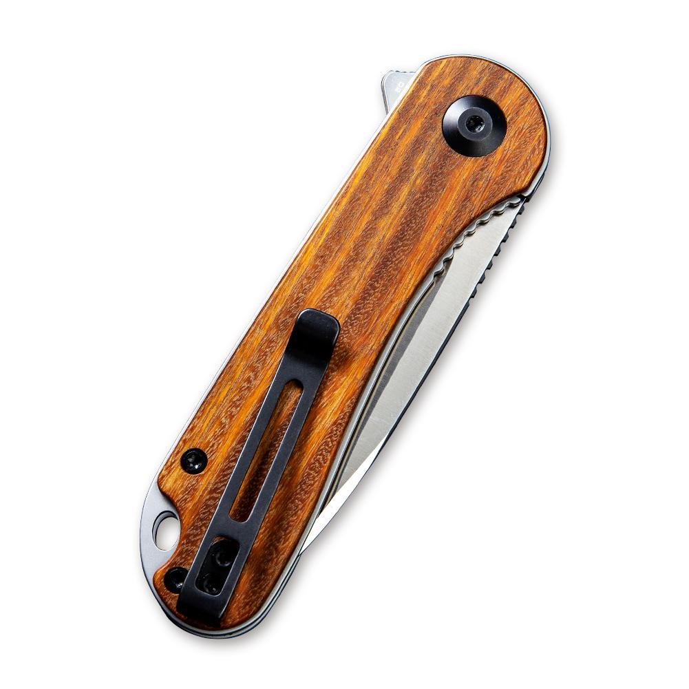 CIVIVI Elementum Flipper Knife Wood Handle (2.96" D2 Blade) C907C - Image 5