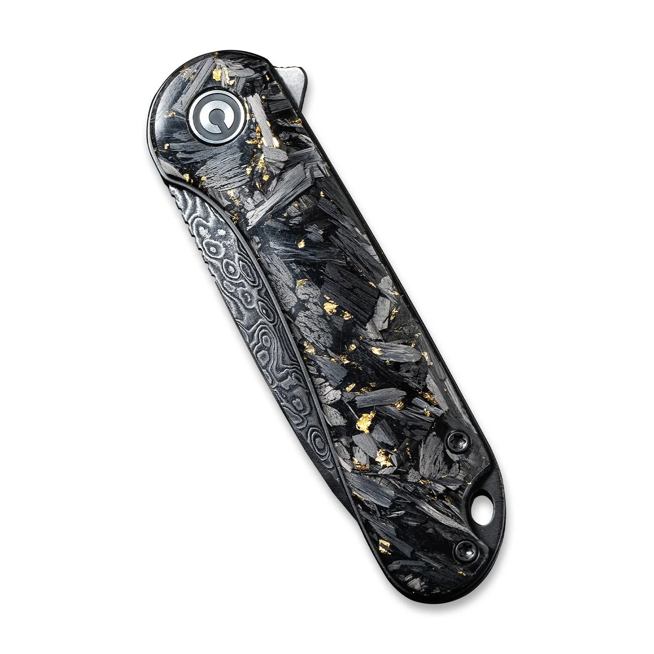CIVIVI Elementum Flipper Knife Carbon Fiber Handle (2.96" Damascus Blade) C907C-DS1 - Image 5
