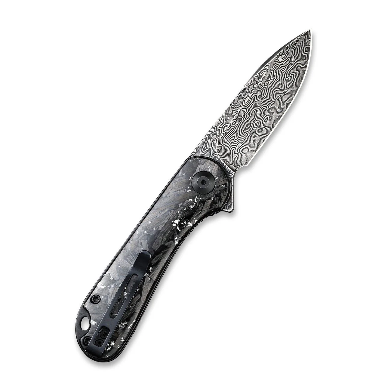 CIVIVI Elementum Flipper Knife Carbon Fiber Handle (2.96" Damascus Blade) C907C-DS2 - Image 2