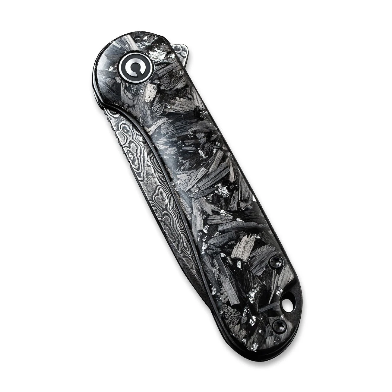 CIVIVI Elementum Flipper Knife Carbon Fiber Handle (2.96" Damascus Blade) C907C-DS2 - Image 5