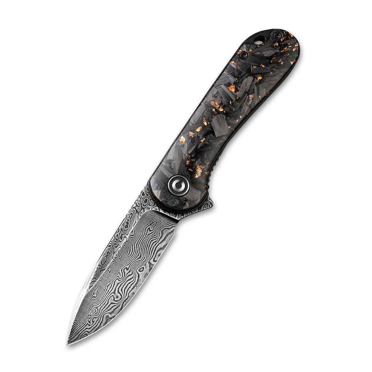 CIVIVI Elementum Flipper Knife Carbon Fiber Handle (2.96" Damascus Blade) C907C-DS3 - Image 3