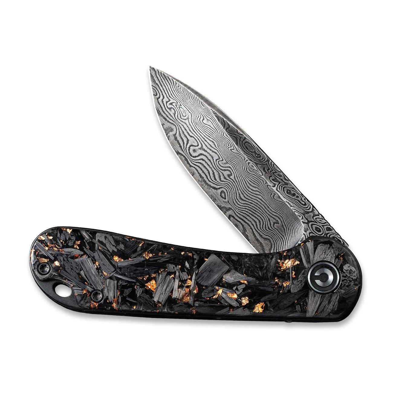 CIVIVI Elementum Flipper Knife Carbon Fiber Handle (2.96" Damascus Blade) C907C-DS3 - Image 4
