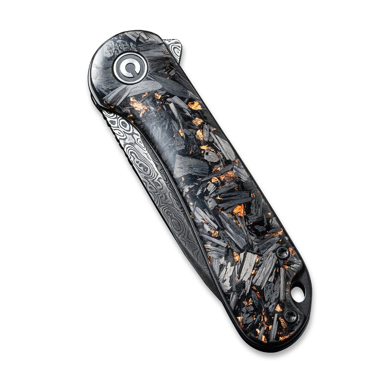 CIVIVI Elementum Flipper Knife Carbon Fiber Handle (2.96" Damascus Blade) C907C-DS3 - Image 5