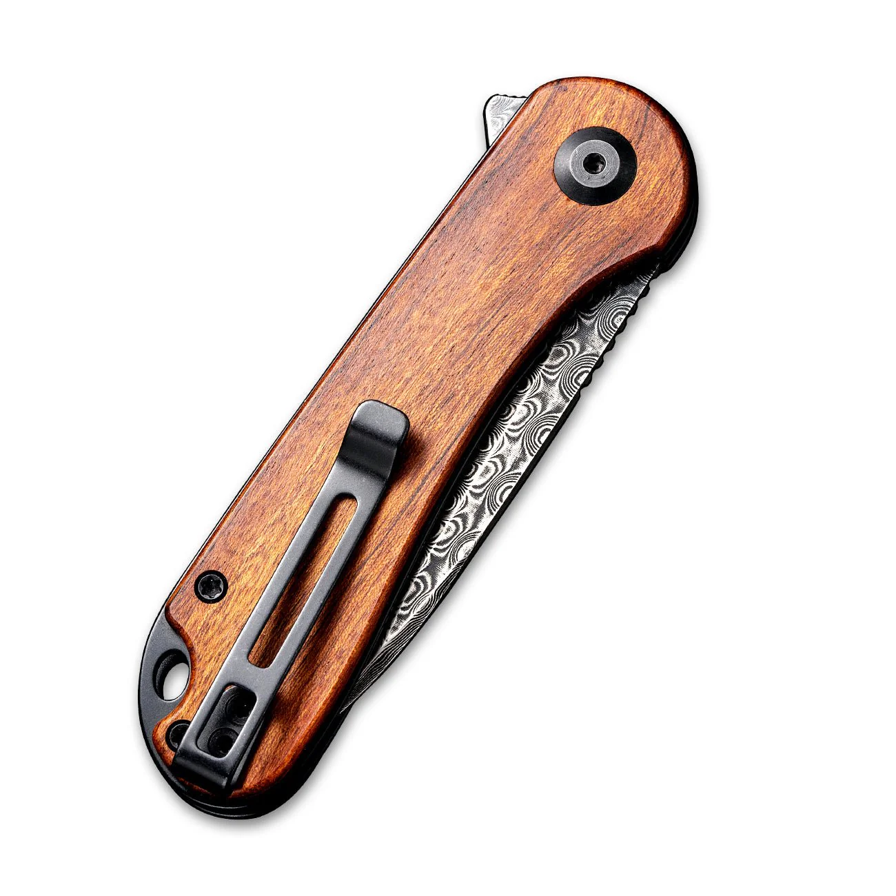 CIVIVI Elementum Flipper Knife Wood Handle (2.96" Damascus Blade) C907DS-2 - Image 6