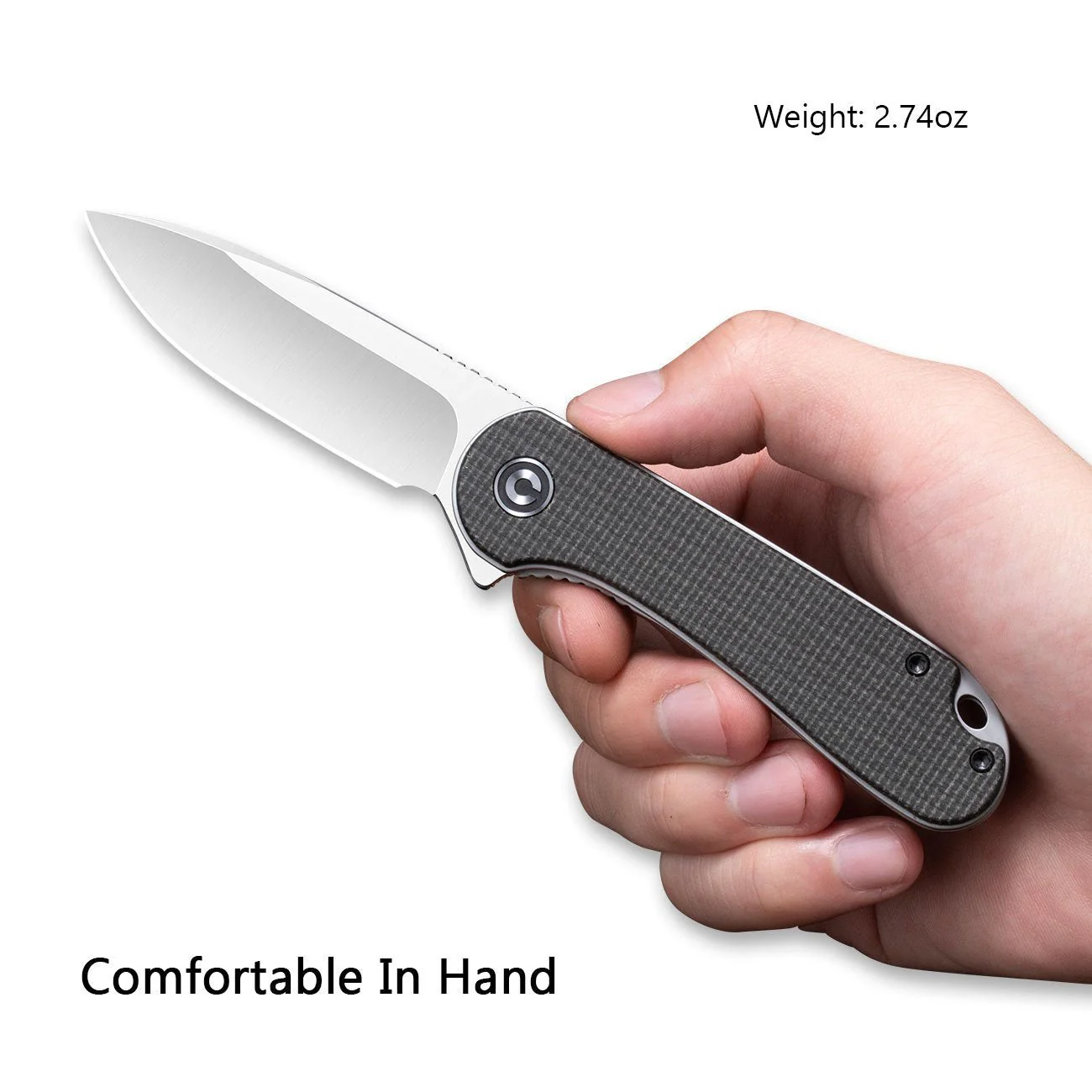 CIVIVI Elementum Flipper Knife Micarta Handle (2.96" D2 Blade) C907T - Image 5