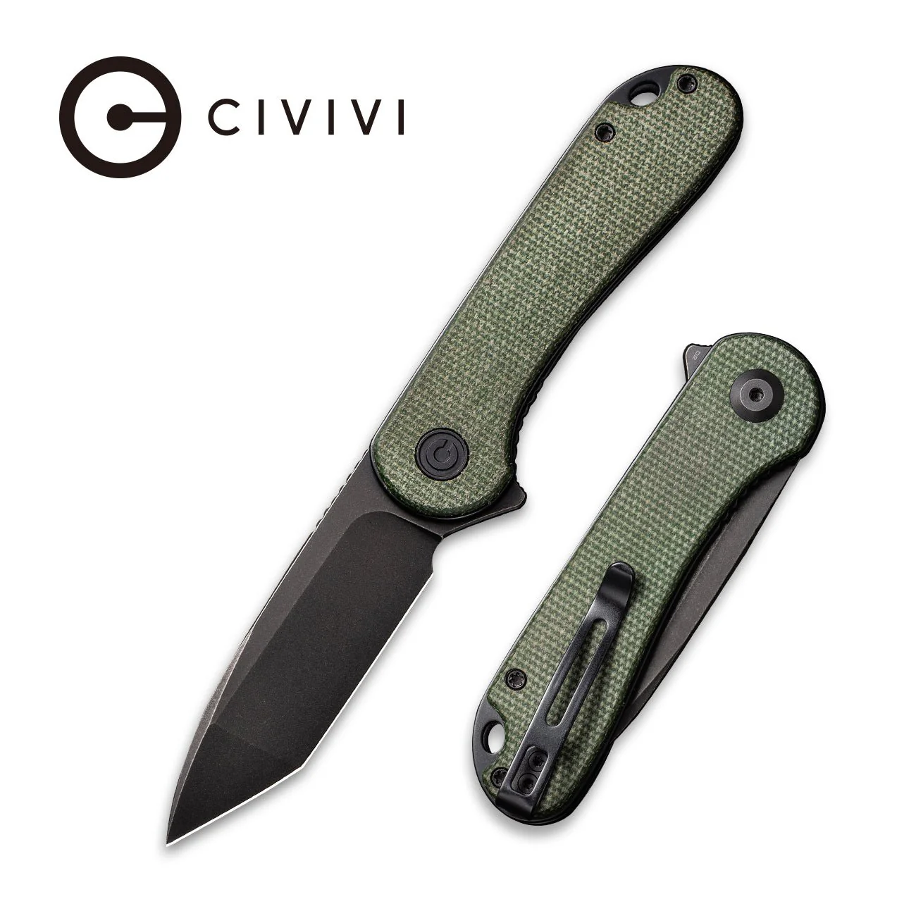 CIVIVI Elementum Flipper Knife Micarta Handle (2.96" D2 Blade) C907T-E