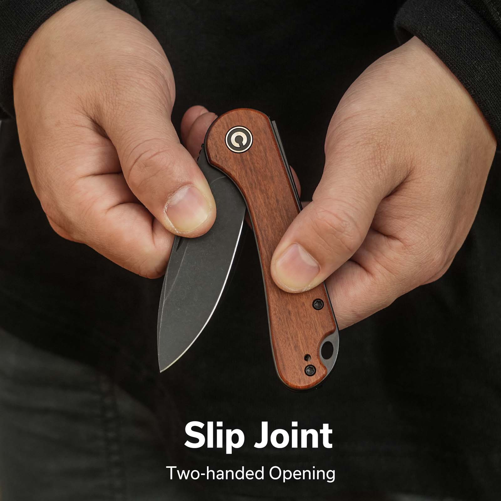 CIVIVI Elementum Slip Joint Knife Wood Handle (2.96" 14C28N Blade) C18062AJ-3 - Image 4