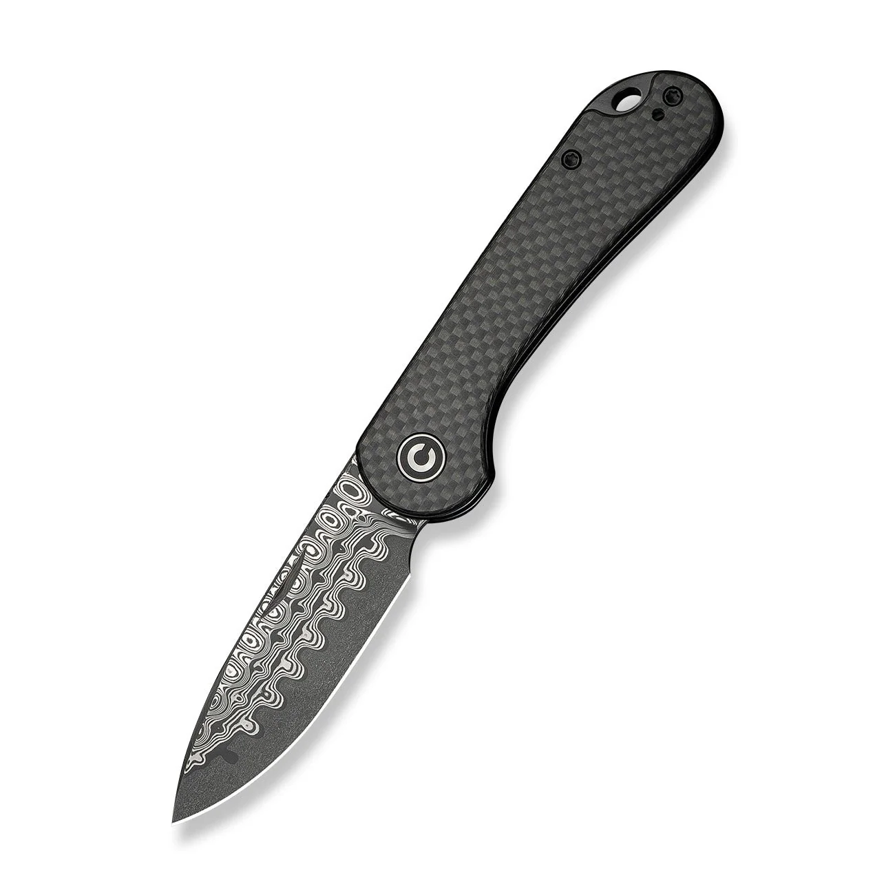 CIVIVI Elementum Slip Joint Knife Carbon Fiber Handle (2.96" Damascus Blade) C18062AJ-DS1 - Image 9