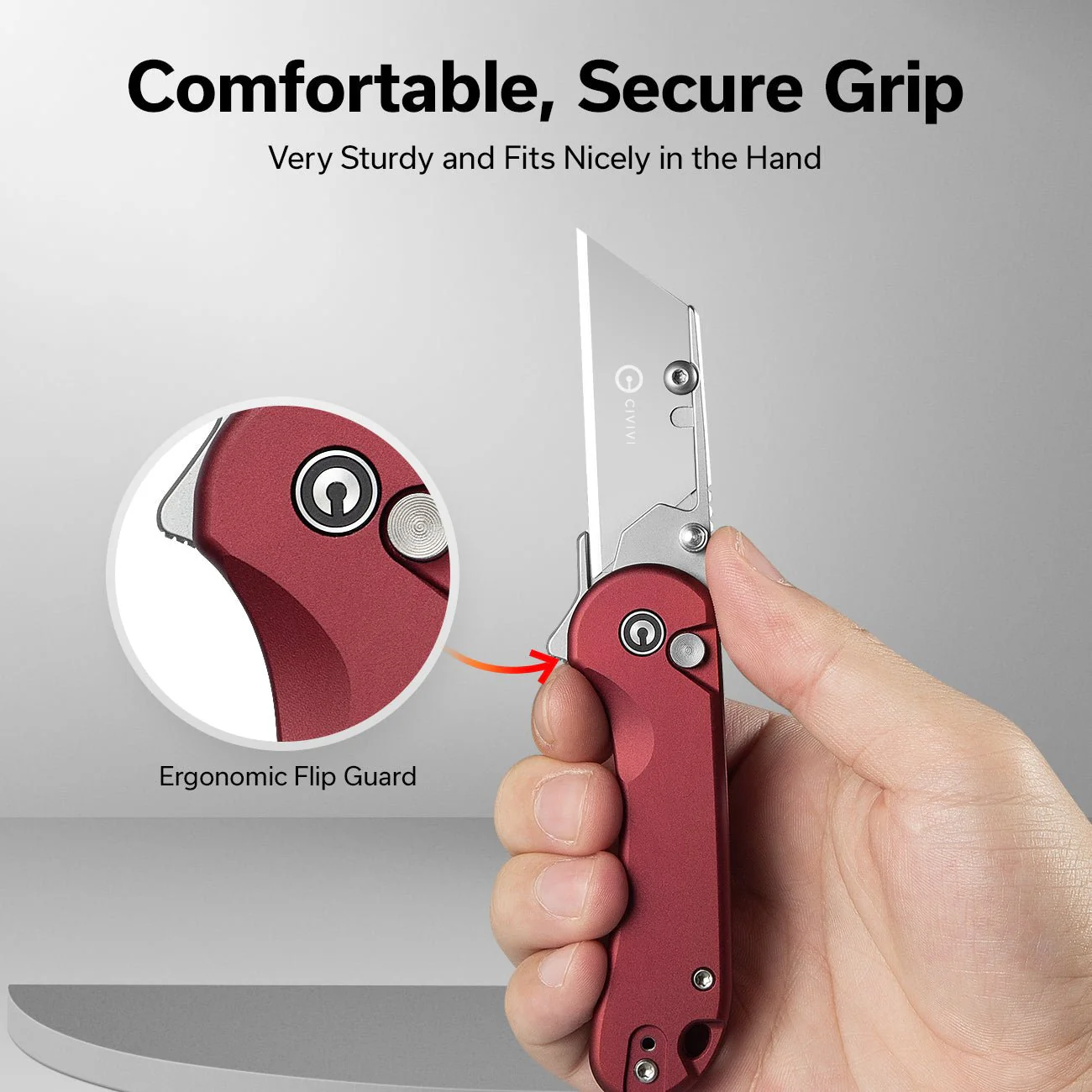 CIVIVI Elementum Utility Flipper & Thumb Stud & Button Lock Knife Aluminum Handle (2.26" S/S Blade Holder & 6Cr13 Blade) C23039B-5 - Image 6
