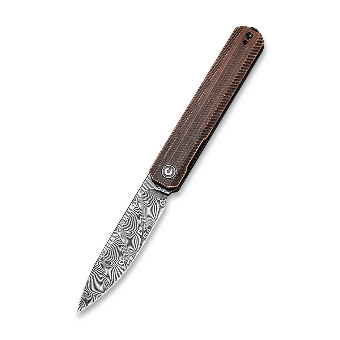 CIVIVI Exarch Front Flipper Knife Copper Handle (3.22" Damascus Blade) C2003DS-2 - Image 3