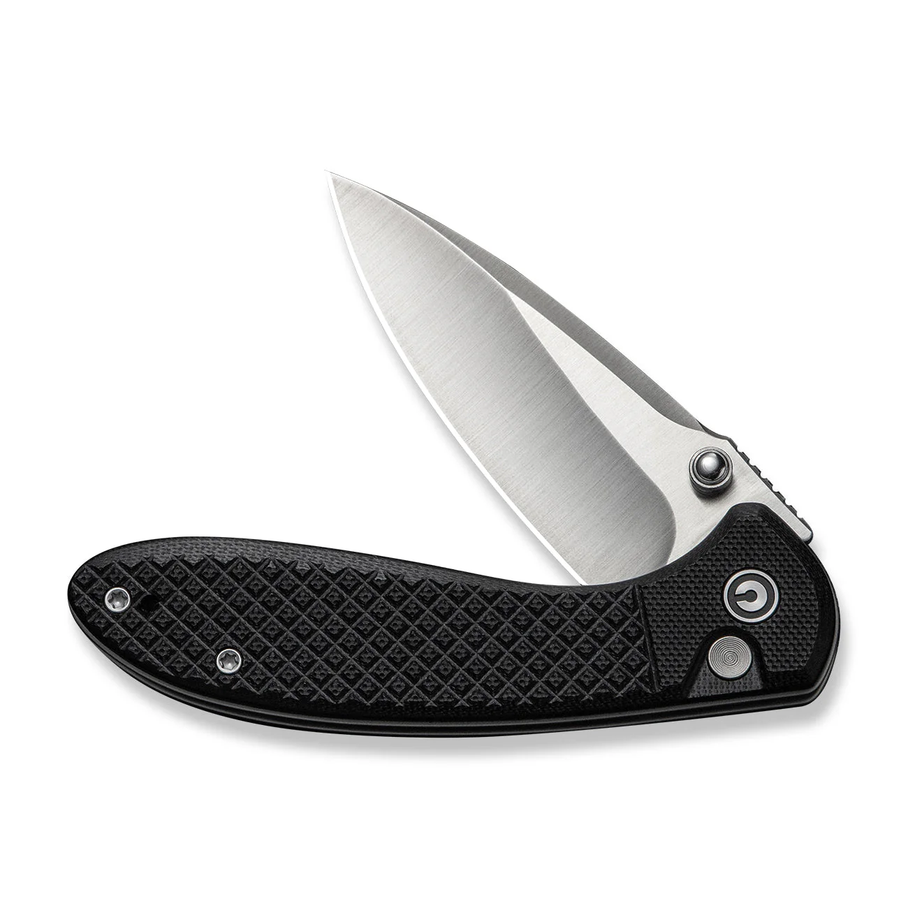 CIVIVI Faeger Flipper & Thumb Stud & Button Lock Knife Milled Black G10 Handle (2.98" Satin Finished 14C28N Blade) C24031-1 - Image 11