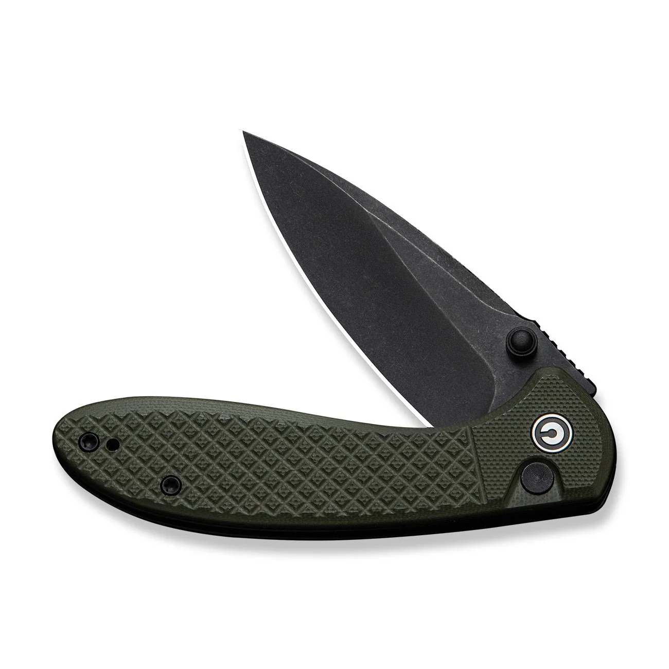 CIVIVI Faeger Flipper & Thumb Stud & Button Lock Knife Milled OD Green G10 Handle (2.98" Black Stonewashed 14C28N Blade) C24031-2 - Image 11