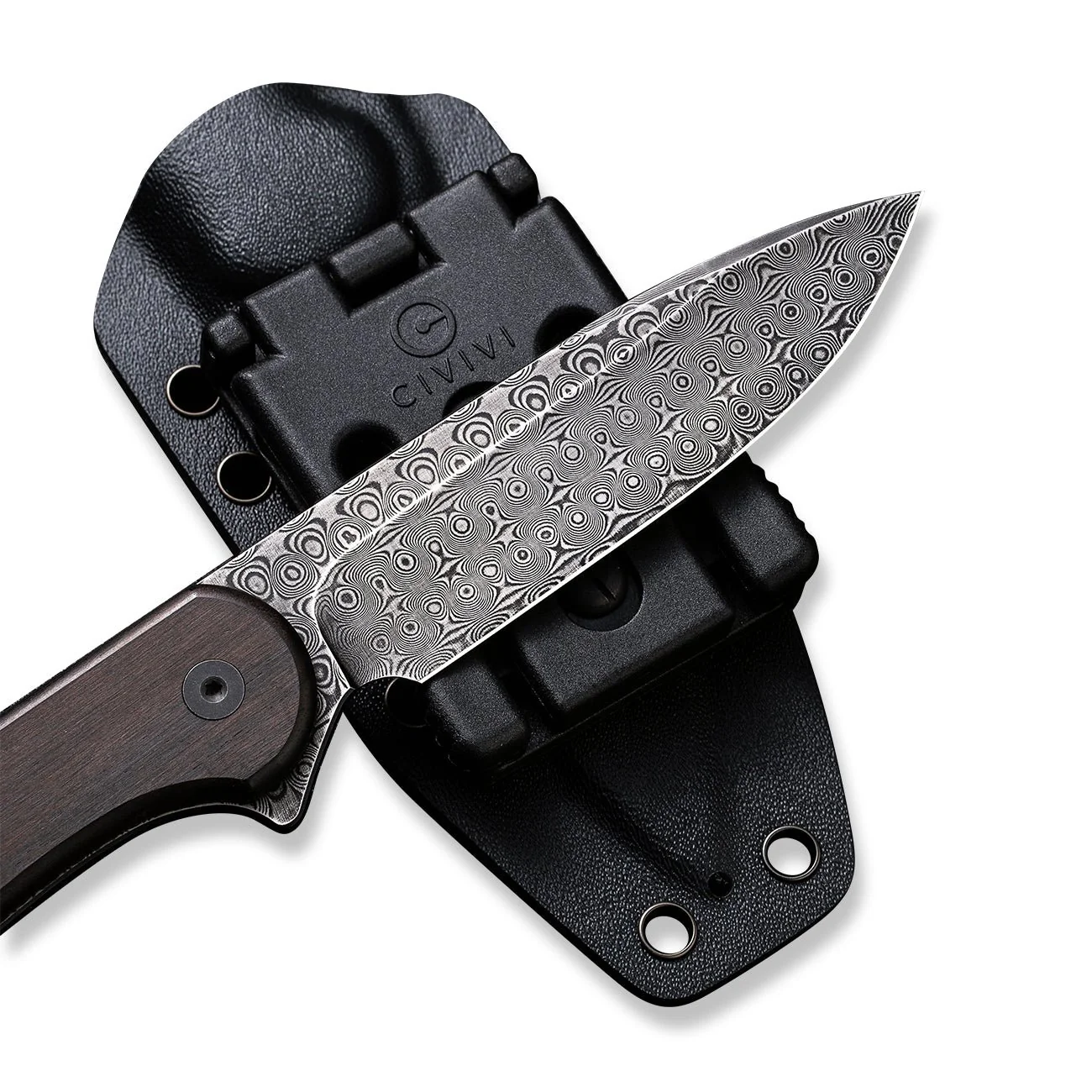 CIVIVI Fixed Blade Elementum Tactical Knife Wood Handle (3.98" Damascus Blade) C2105-DS1 - Image 6