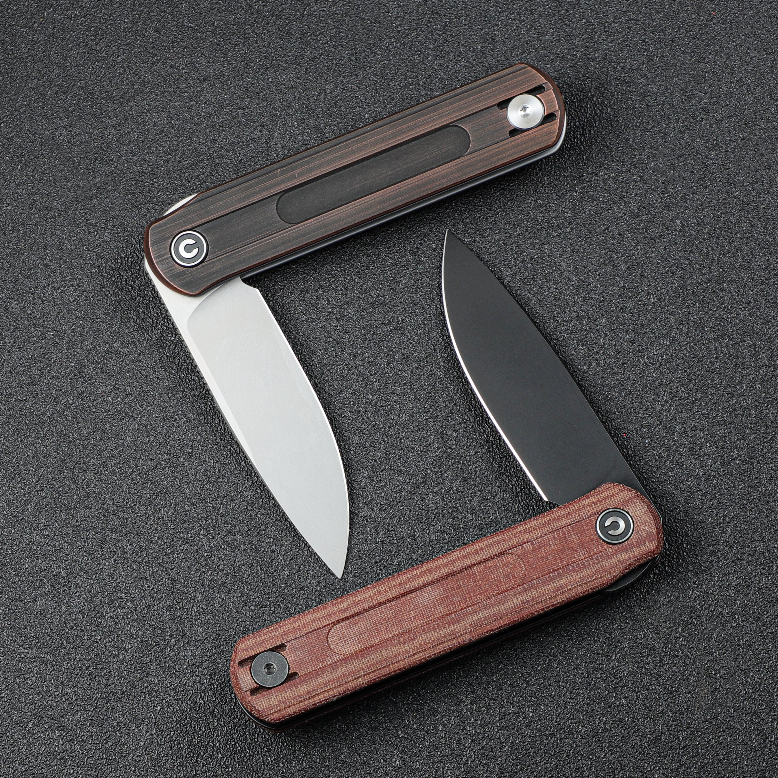 CIVIVI Foldis Slip Joint & Top Flipper Knife Copper Handle (2.67" Nitro-V Blade) C21044-1 - Image 6
