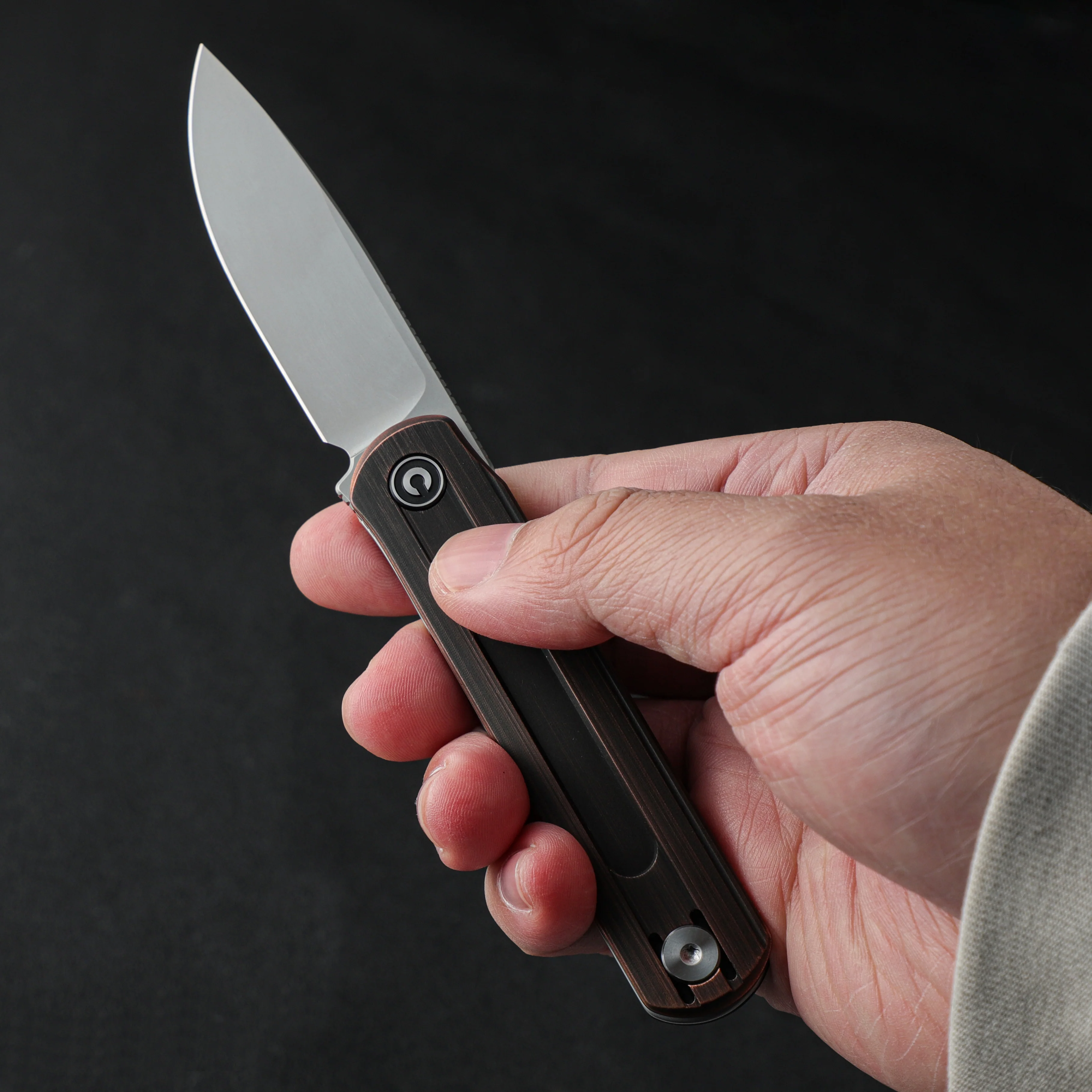CIVIVI Foldis Slip Joint & Top Flipper Knife Copper Handle (2.67" Nitro-V Blade) C21044-1 - Image 7