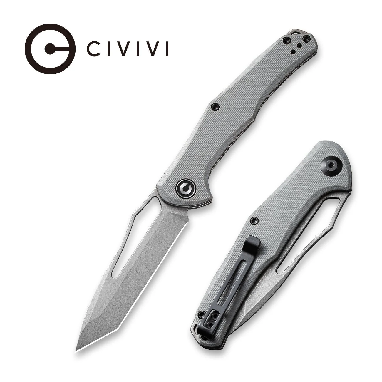 CIVIVI Fracture Slip Joint & Thumb Hole Knife G10 Handle (3.35" 8Cr14MoV Tanto Blade) C2008B