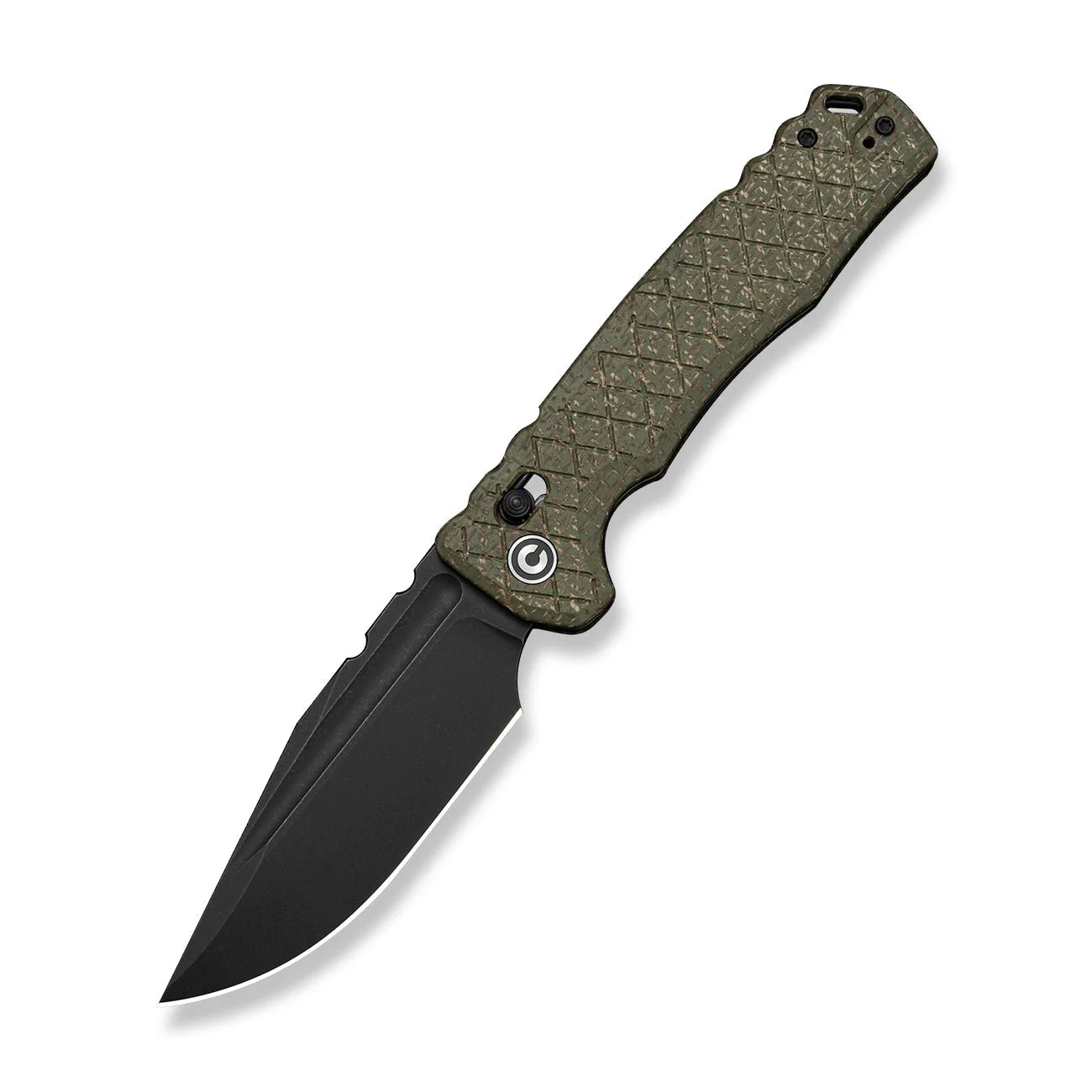 CIVIVI Hammerfist Crossbar Lock Knife Green Burlap Micarta Handle (3.98" Black Stonewashed 14C28N Blade) C25033B Sample2 - Image 3