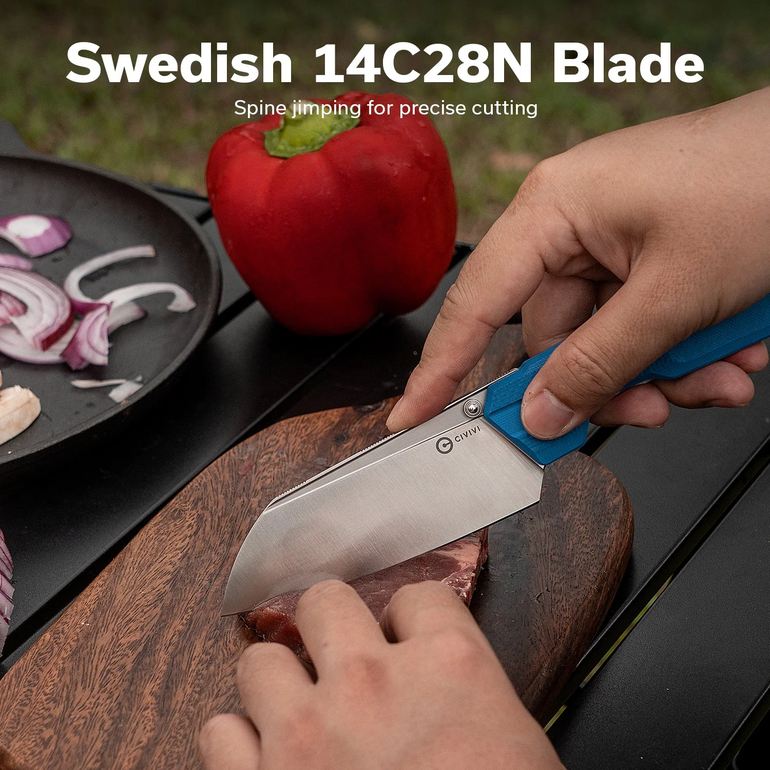 CIVIVI Hid Thumb Stud Knife G10 Handle (4.14" 14C28N Blade) C23008-5 - Image 2