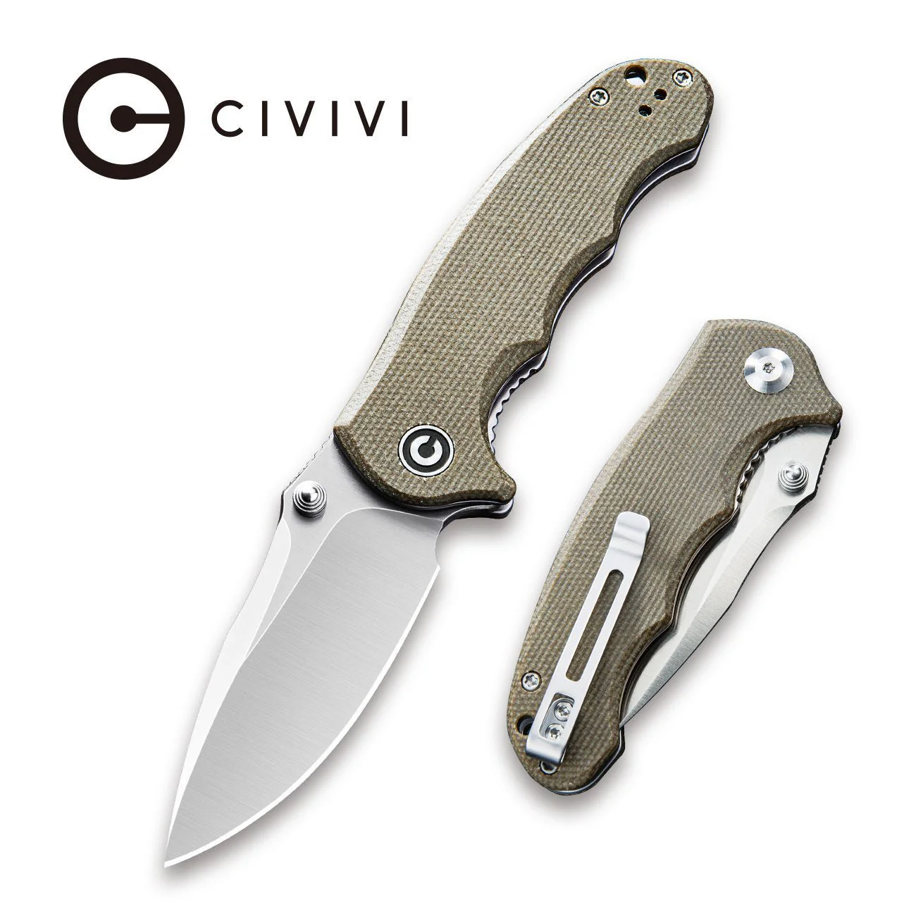 CIVIVI Hooligan Thumb Stud Knife Micarta Handle (2.98'' D2 Blade) C913A