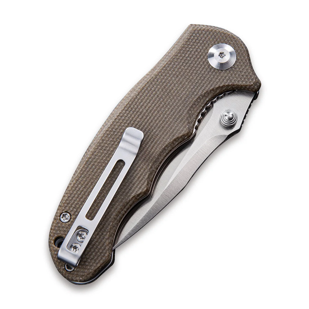 CIVIVI Hooligan Thumb Stud Knife Micarta Handle (2.98'' D2 Blade) C913A - Image 6