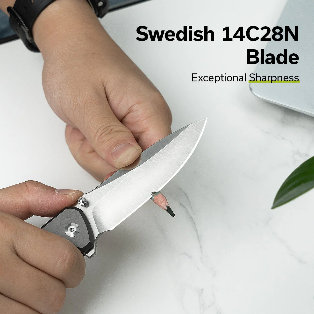 CIVIVI Hyperpulse Flipper & Thumb Stud & Button Lock Knife Aluminum Handle (3.5" 14C28N Blade) C23087A-3 - Image 3