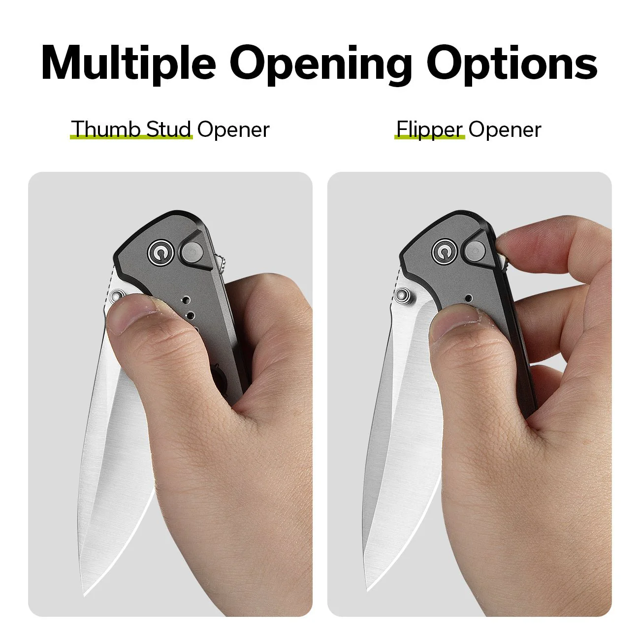 CIVIVI Hyperpulse Flipper & Thumb Stud & Button Lock Knife Aluminum Handle (3.5" 14C28N Blade) C23087A-3 - Image 6