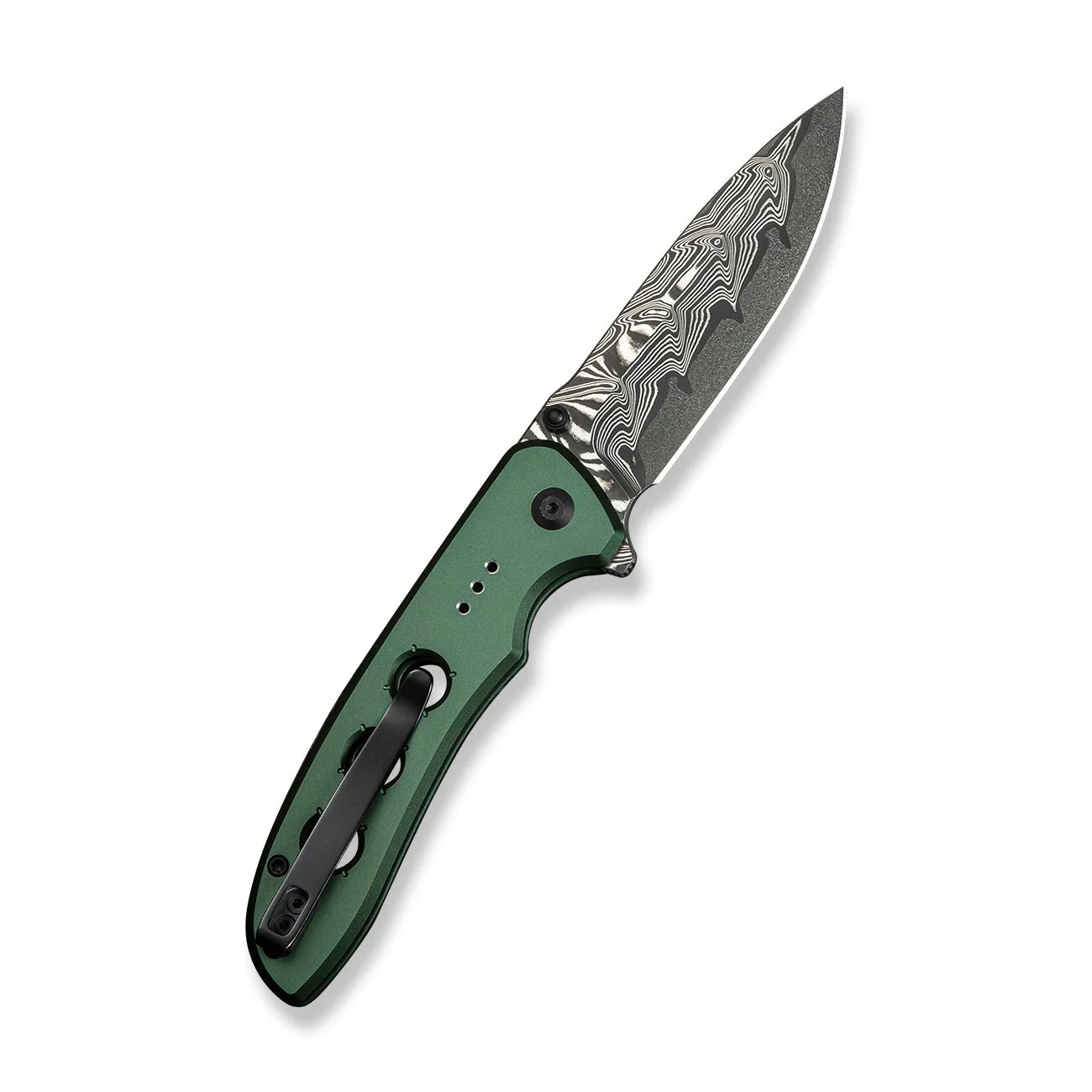 CIVIVI Hyperpulse Flipper & Thumb Stud & Button Lock Knife Aluminum Handle (3.5" Damascus Blade) C23087A-DS1 - Image 7