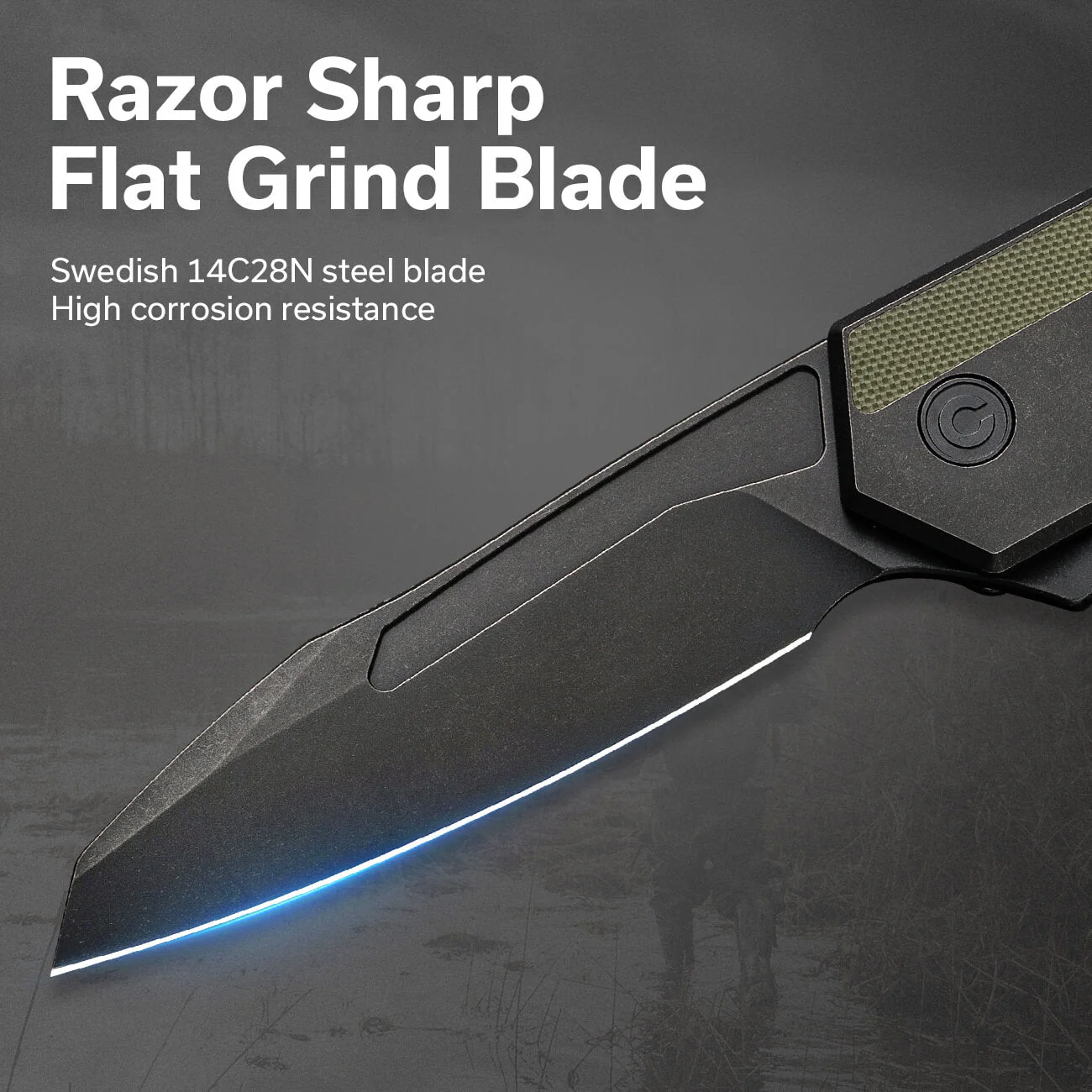 CIVIVI Hypersonic Flipper Knife Steel & G10 Handle (3.7" 14C28N Blade) C22011-1 - Image 3