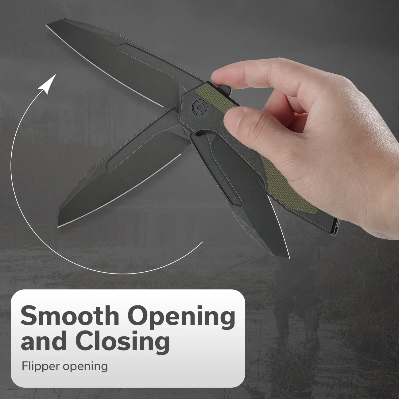 CIVIVI Hypersonic Flipper Knife Steel & G10 Handle (3.7" 14C28N Blade) C22011-1 - Image 6