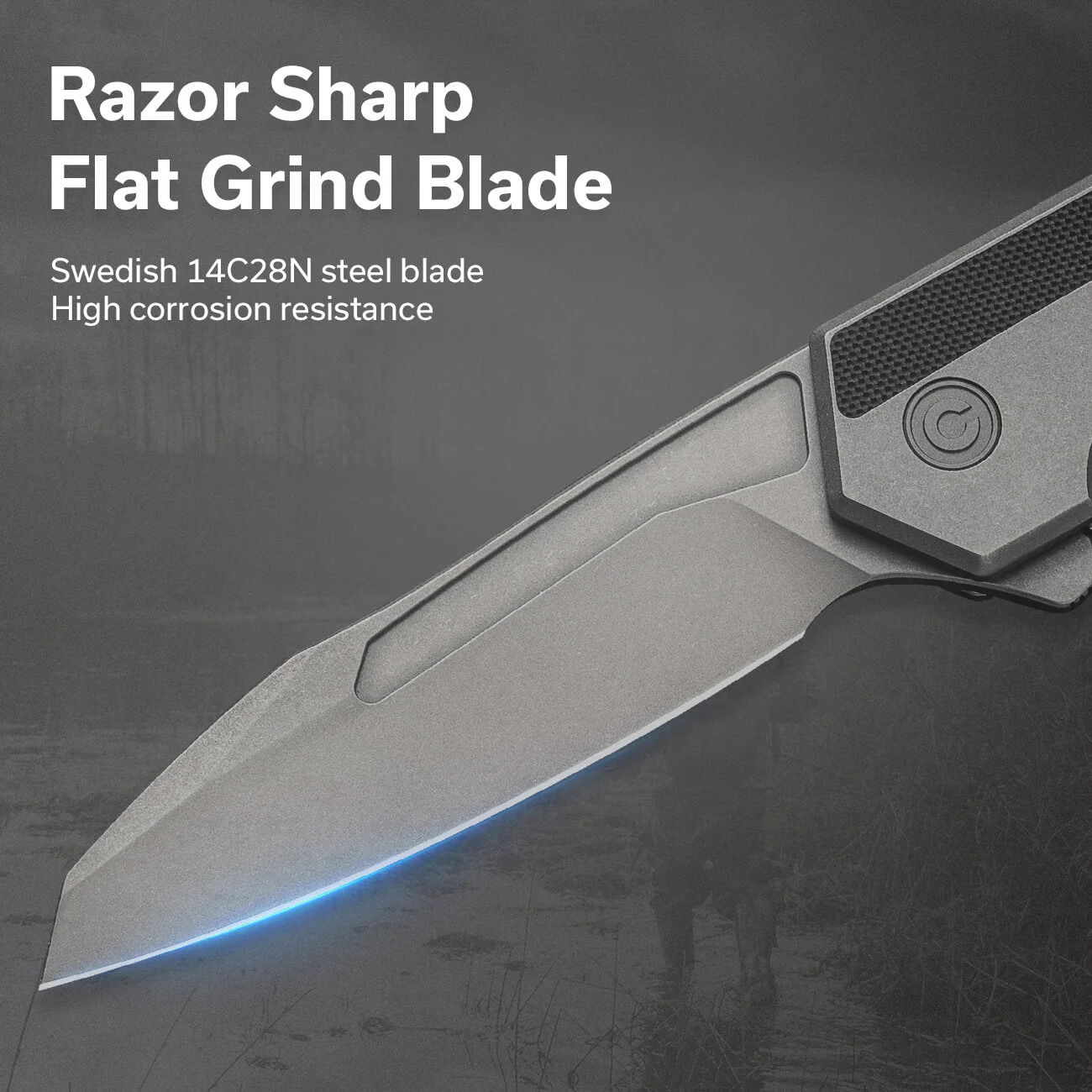 CIVIVI Hypersonic Flipper Knife Steel & G10 Handle (3.7" 14C28N Blade) C22011-2 - Image 3