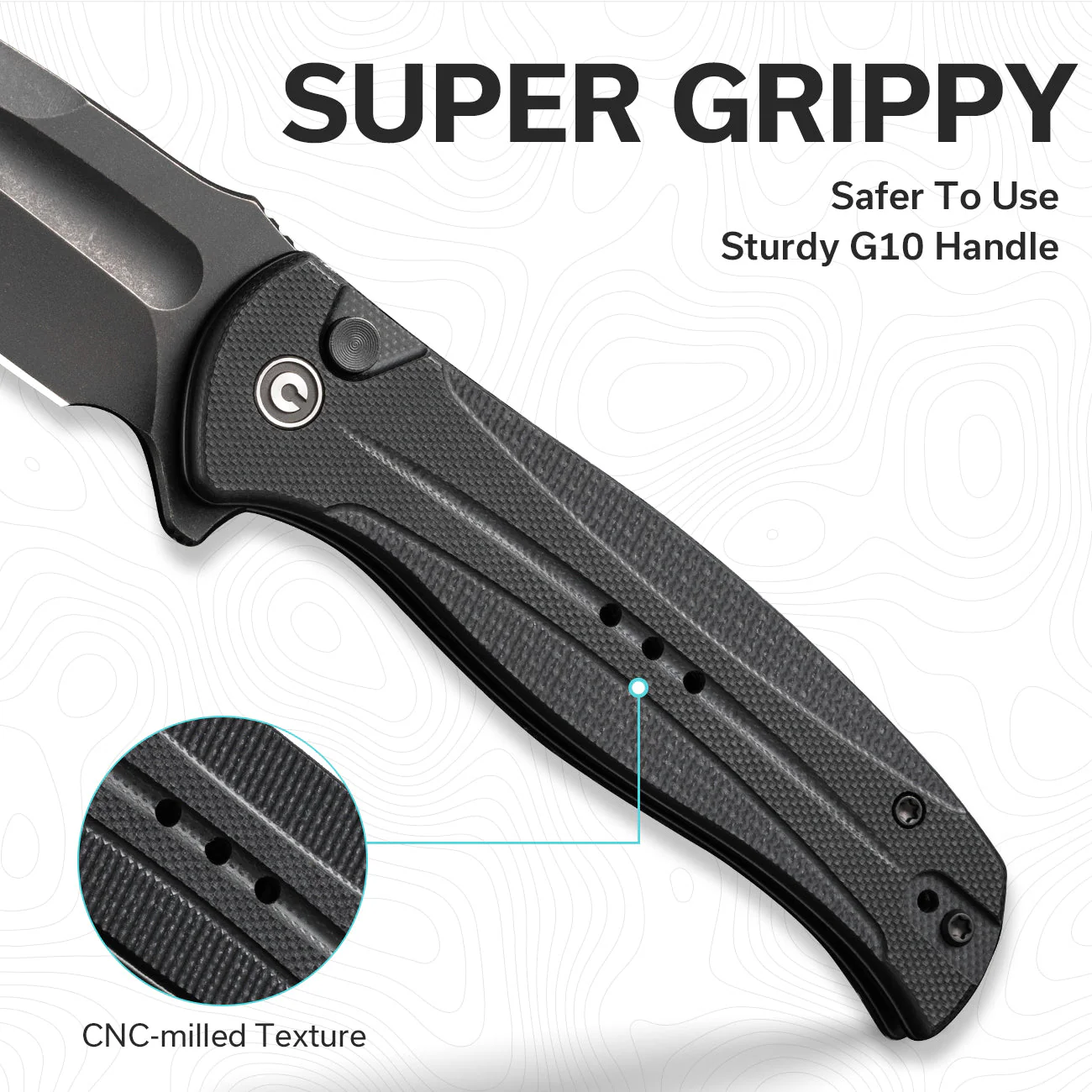 CIVIVI Incindie Flipper & Button Lock Knife G10 Handle (3.48" 14C28N Blade) C23053-1 - Image 3