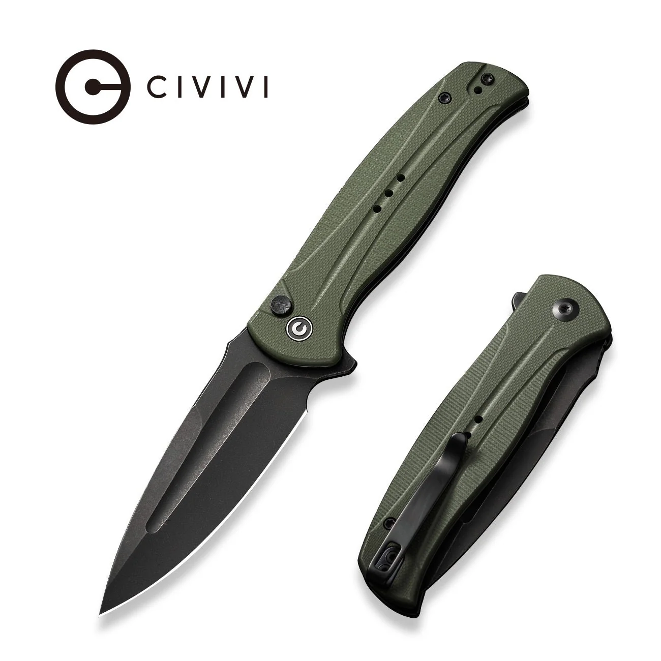 CIVIVI Incindie Flipper & Button Lock Knife G10 Handle (3.48" 14C28N Blade) C23053-2