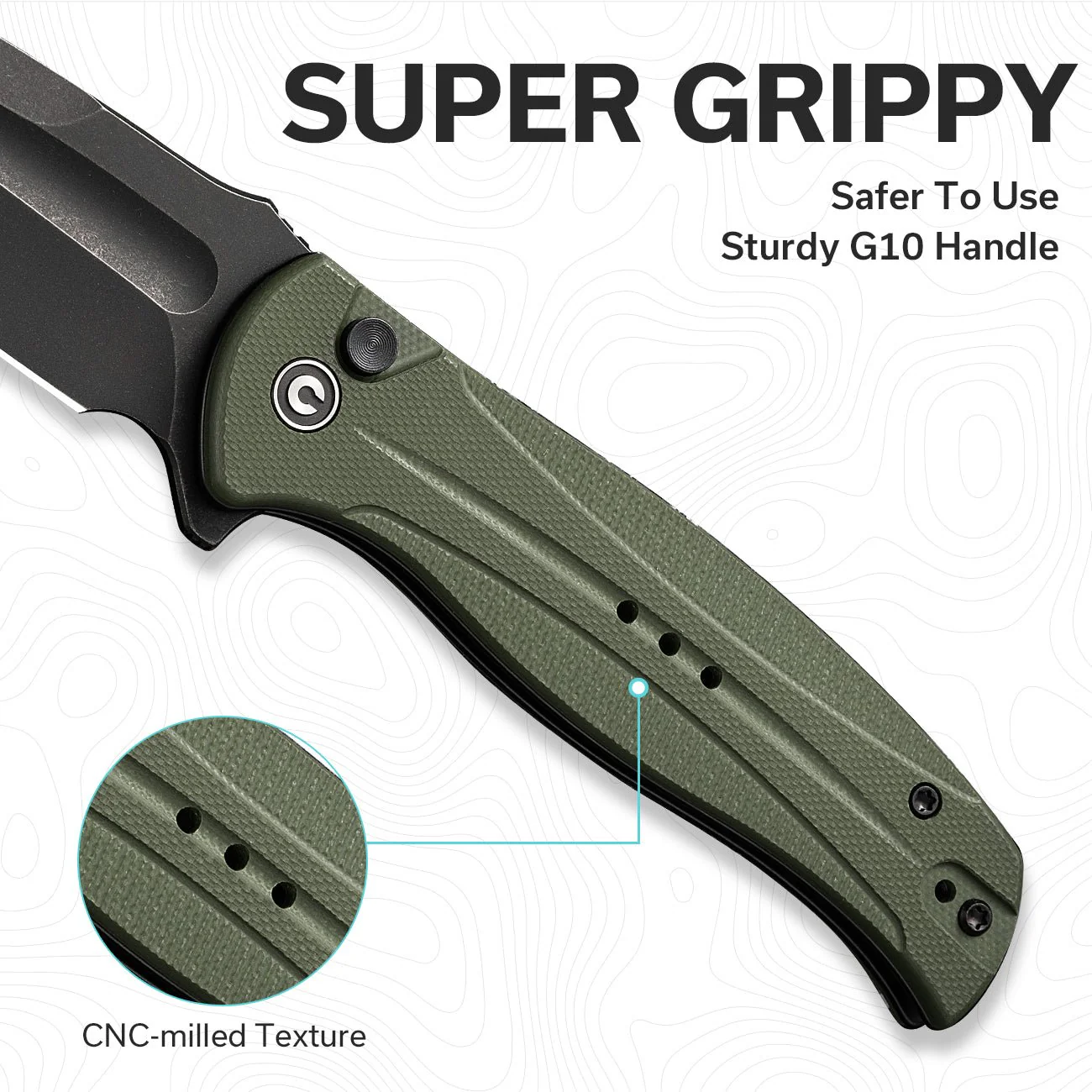 CIVIVI Incindie Flipper & Button Lock Knife G10 Handle (3.48" 14C28N Blade) C23053-2 - Image 3