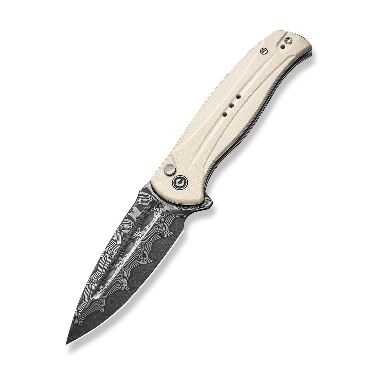 CIVIVI Incindie Flipper & Button Lock Knife G10 Handle (3.48" Damascus Blade) C23053-DS1 - Image 8