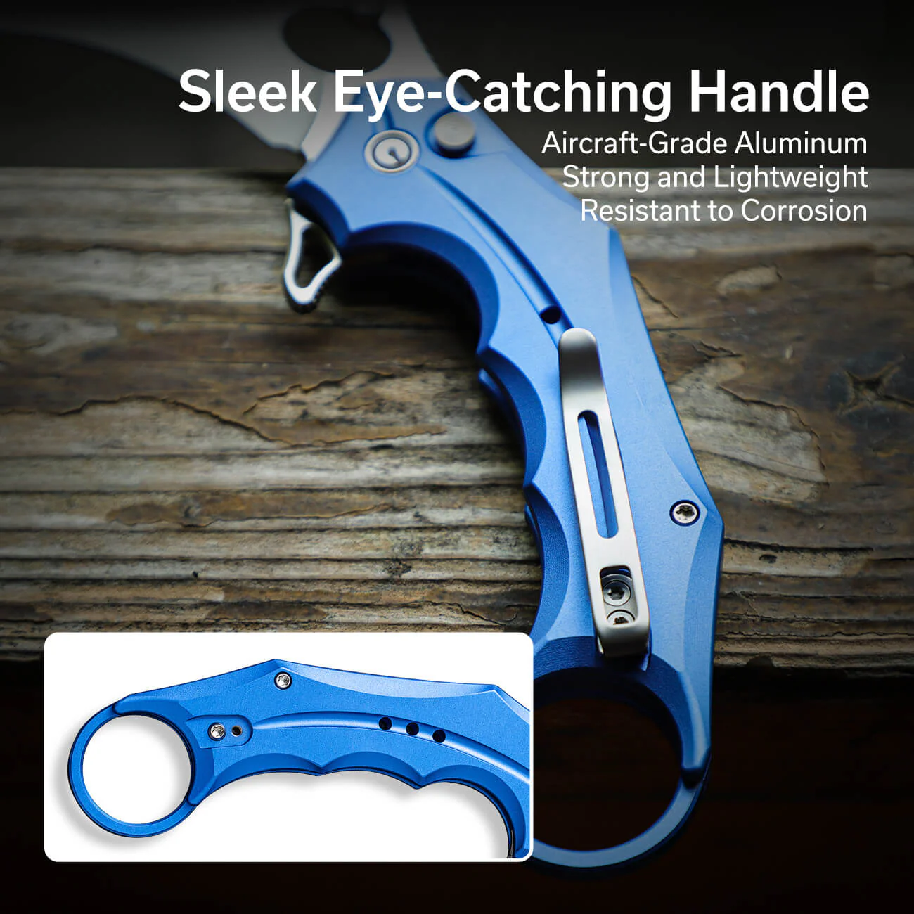 CIVIVI Incisor II Flipper & Thumb Hole & Button Lock Knife Aluminum Handle (2.02" Nitro-V Blade) C16016B-2 - Image 4