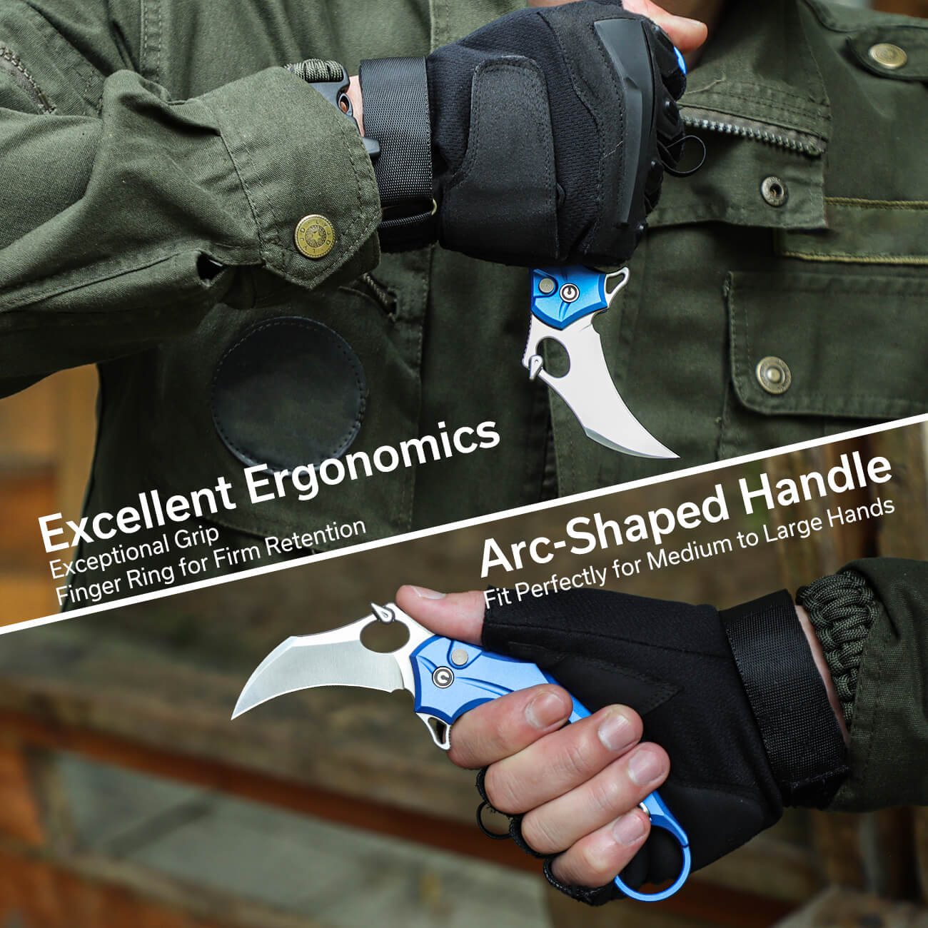CIVIVI Incisor II Flipper & Thumb Hole & Button Lock Knife Aluminum Handle (2.02" Nitro-V Blade) C16016B-2 - Image 5