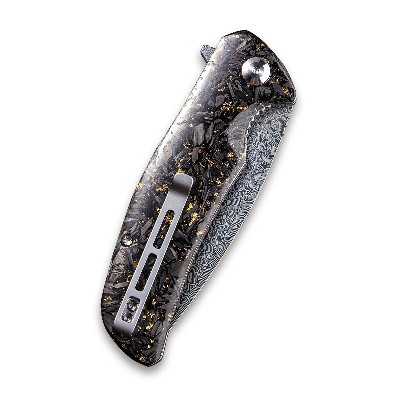 CIVIVI Incite Flipper Knife Carbon Fiber & Resin Handle (3.7" Damascus) C908DS-1 - Image 6